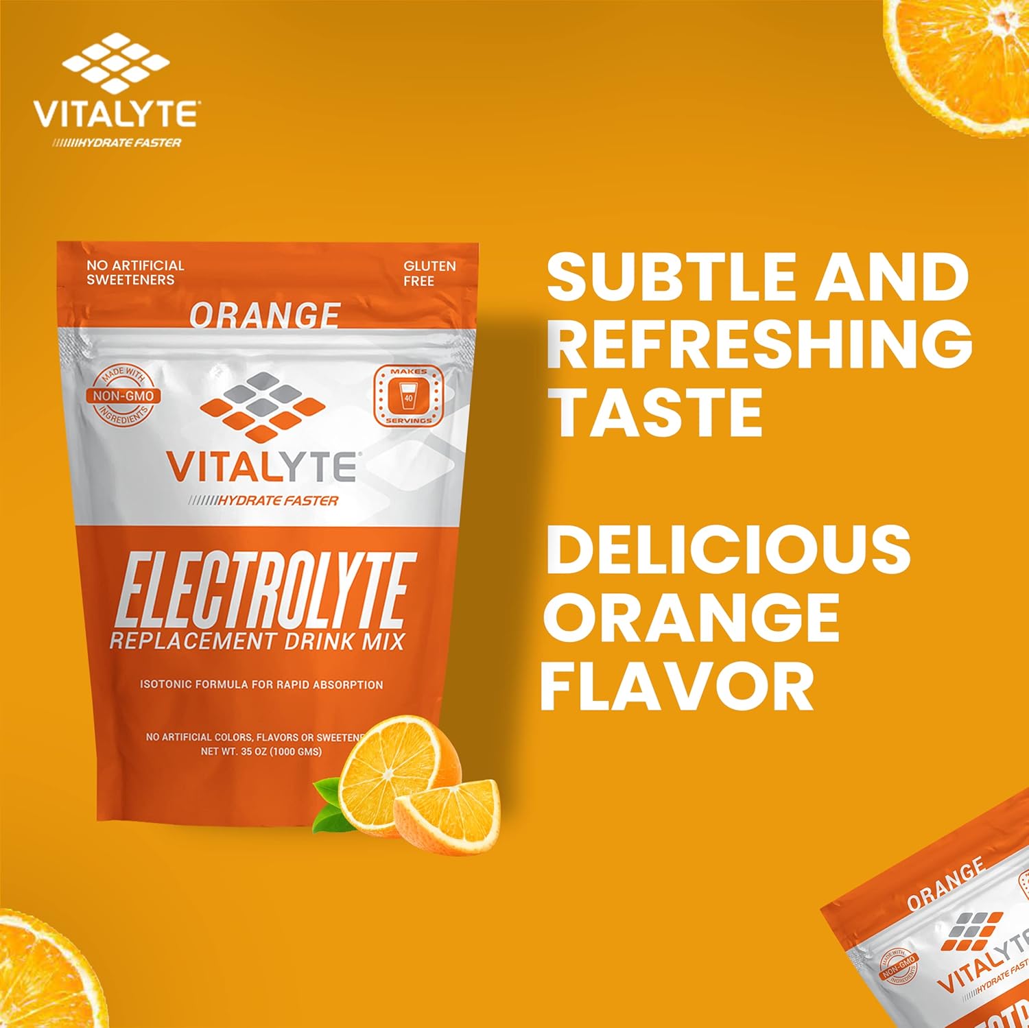 Isotonic Electrolyte Powder Drink Mix for Post Workout Hydration - Orange Flavor, Gluten Free, 35 oz. Pack - Espot.com.au