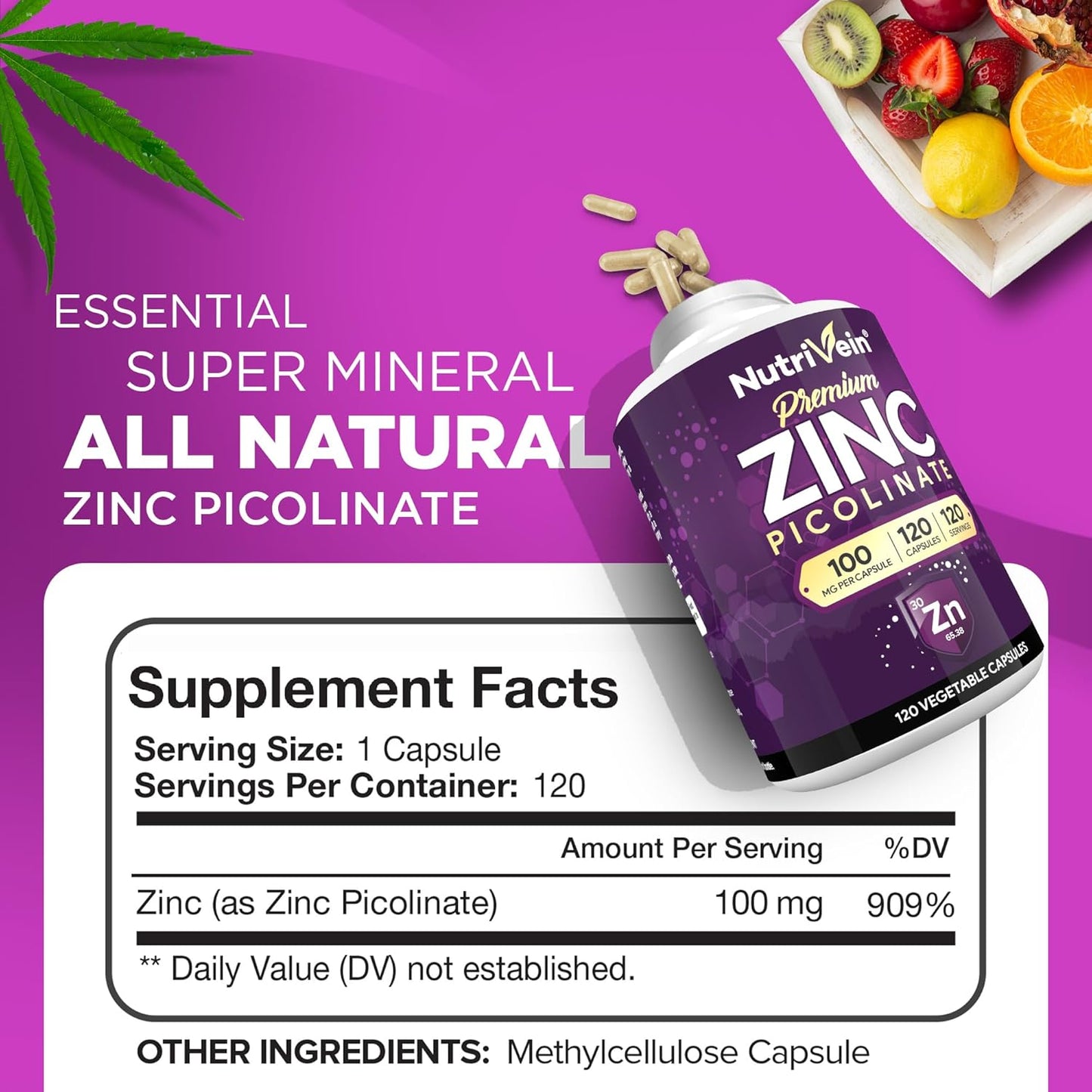 nutrivein-premium-zinc-picolinate-100mg-capsules---120-count---immunity-support-cellular-health---maximum-strength-bioavailable-supplement---essential-for-absorption-2