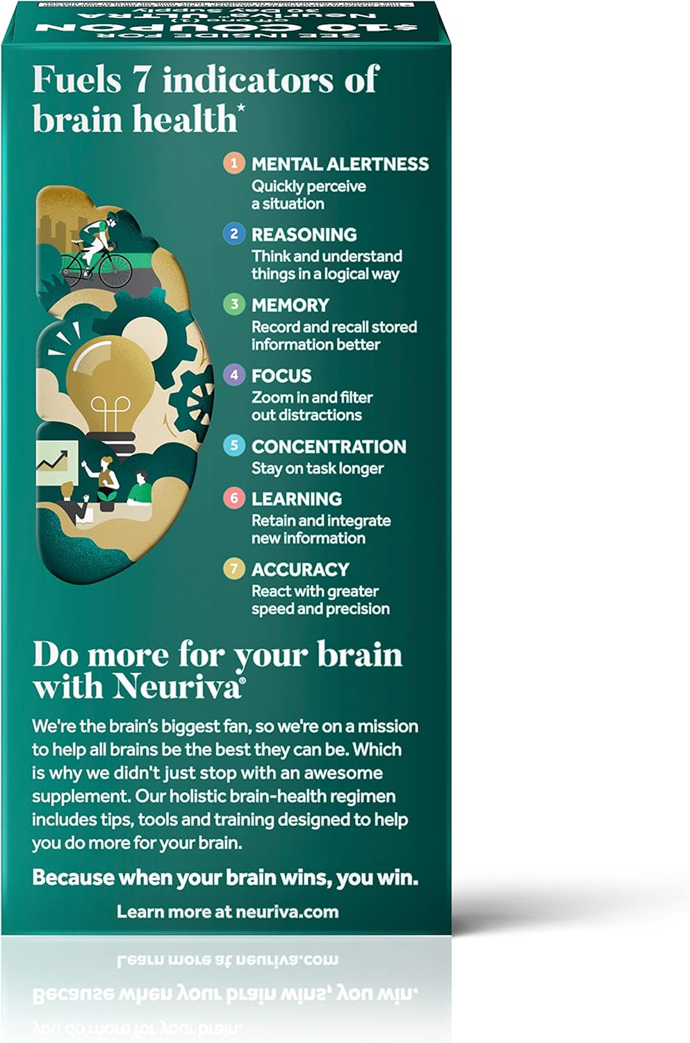 NEURIVA Ultra Decaffeinated Brain Supplement for Mental Alertness, Memory & Focus - Clinically Tested Nootropic with Cognivive, Neurofactor, Phosphatidylserine, Vitamins B6 & B12 - 14ct Capsules - Espot.com.au