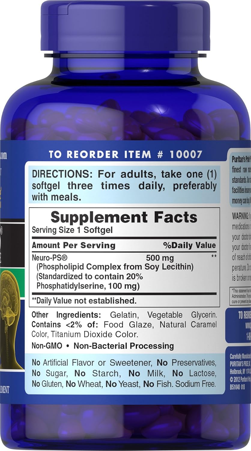 Neuro-PS Softgels 100mg - Brain Function Support, Nootropic Supplement - 120 Count - Espot.com.au