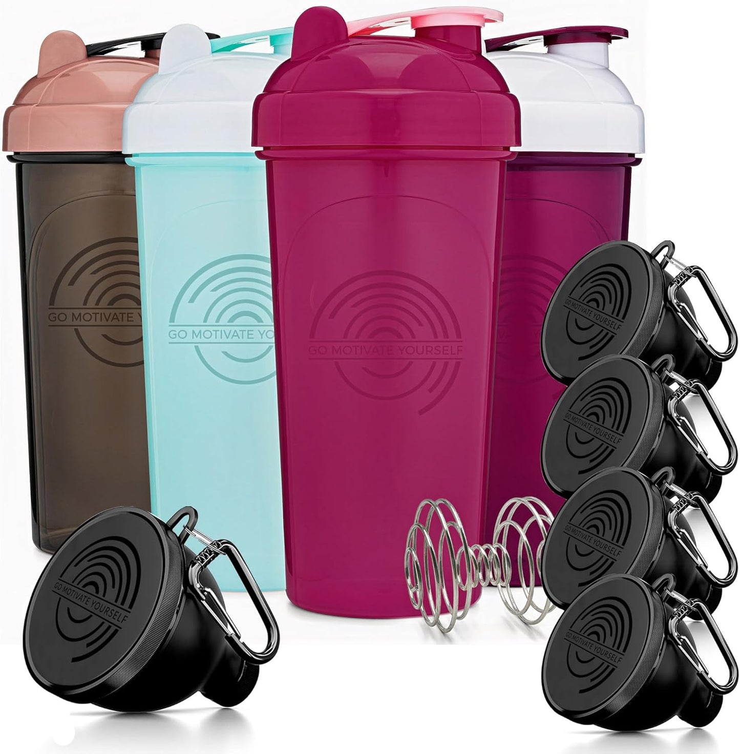 4-pack-shaker-bottles-with-agitator-5-pack-protein-funnels-bundle---bpa-free-dishwasher-safe-ideal-for-fitness-1