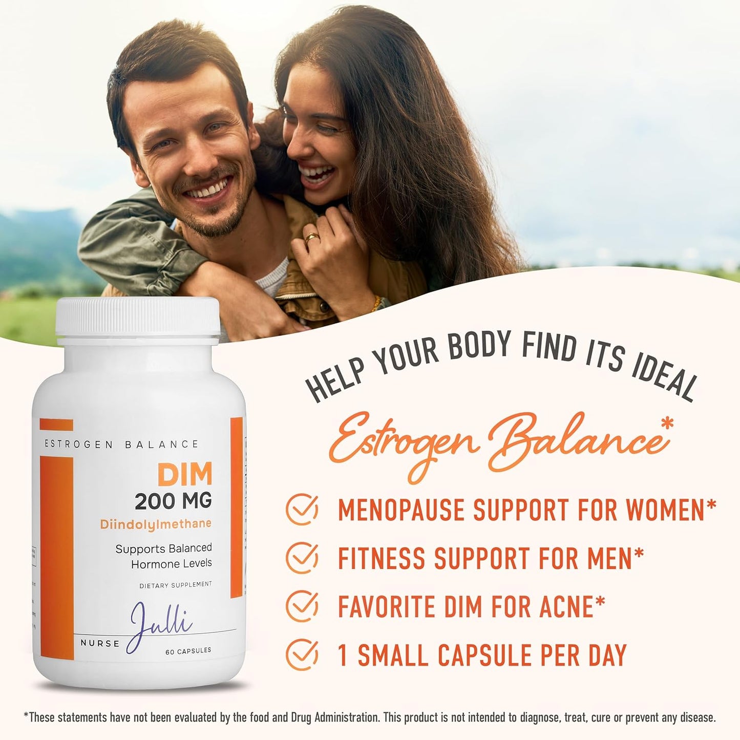 Nurse Julli DIM Supplement 200mg for Hormonal Balance | Menopause & PCOS Support | Antioxidant Boost | Natural Metabolites | Made in USA | 60 Ct. - Espot.com.au