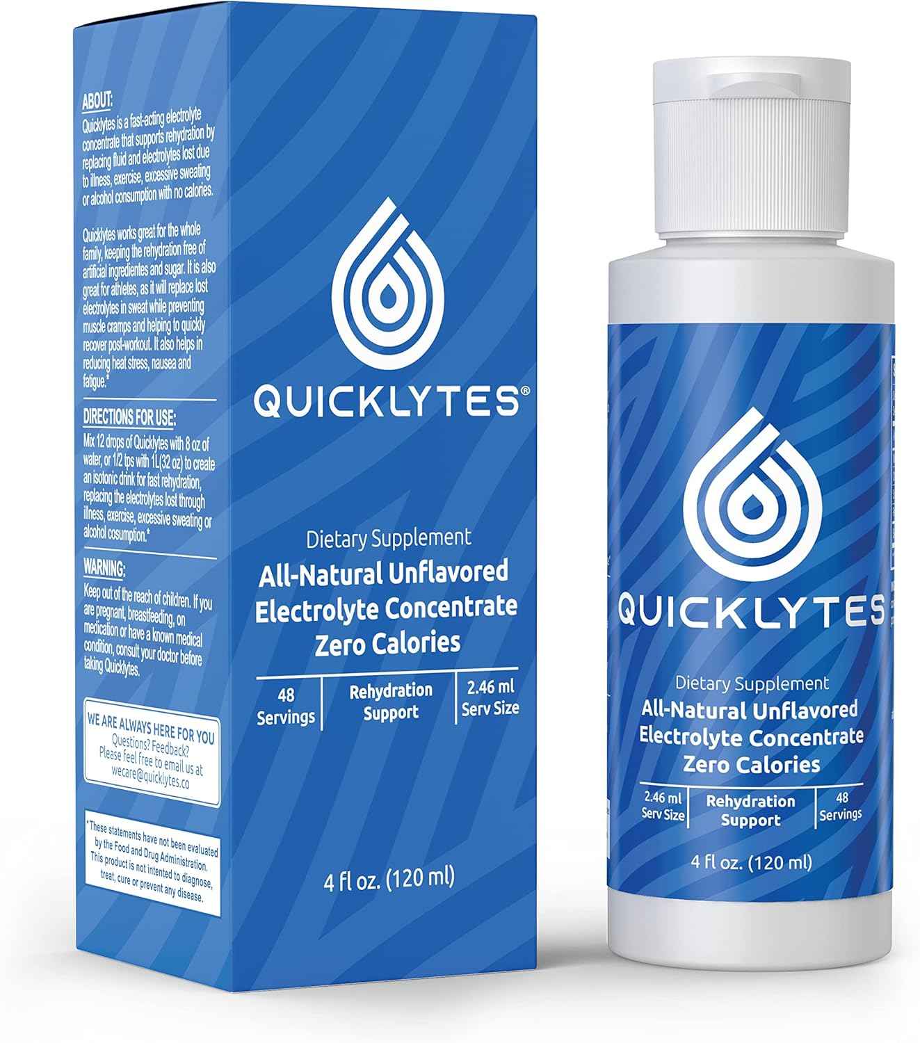 Rapid Hydration Electrolyte Supplement - No Calorie, No Sugar - Potassium, Magnesium, Sodium - Leg Cramp Relief - 48 Servings