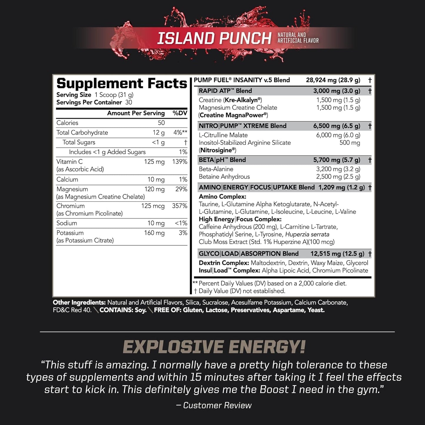 pmd-sports-ultra-pump-fuel-island-punch-pre-workout-drink-mix---boost-energy-strength-and-recovery-with-complex-carbs-and-amino-energy---30-servings-2