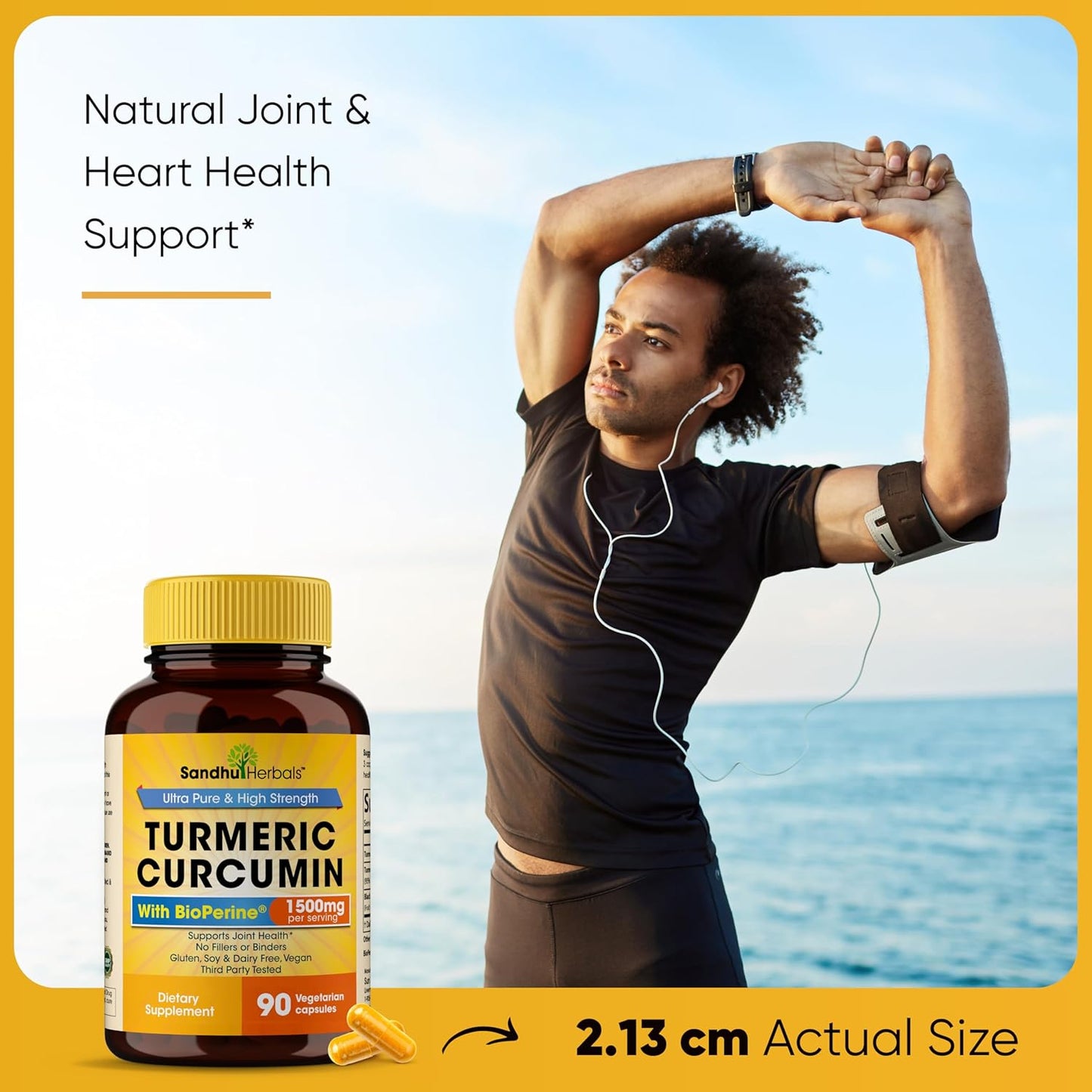 Turmeric Curcumin Supplement 1500mg with 95% Curcuminoids | 90 Capsules | Immune & Joint Support | Made in USA - Espot.com.au