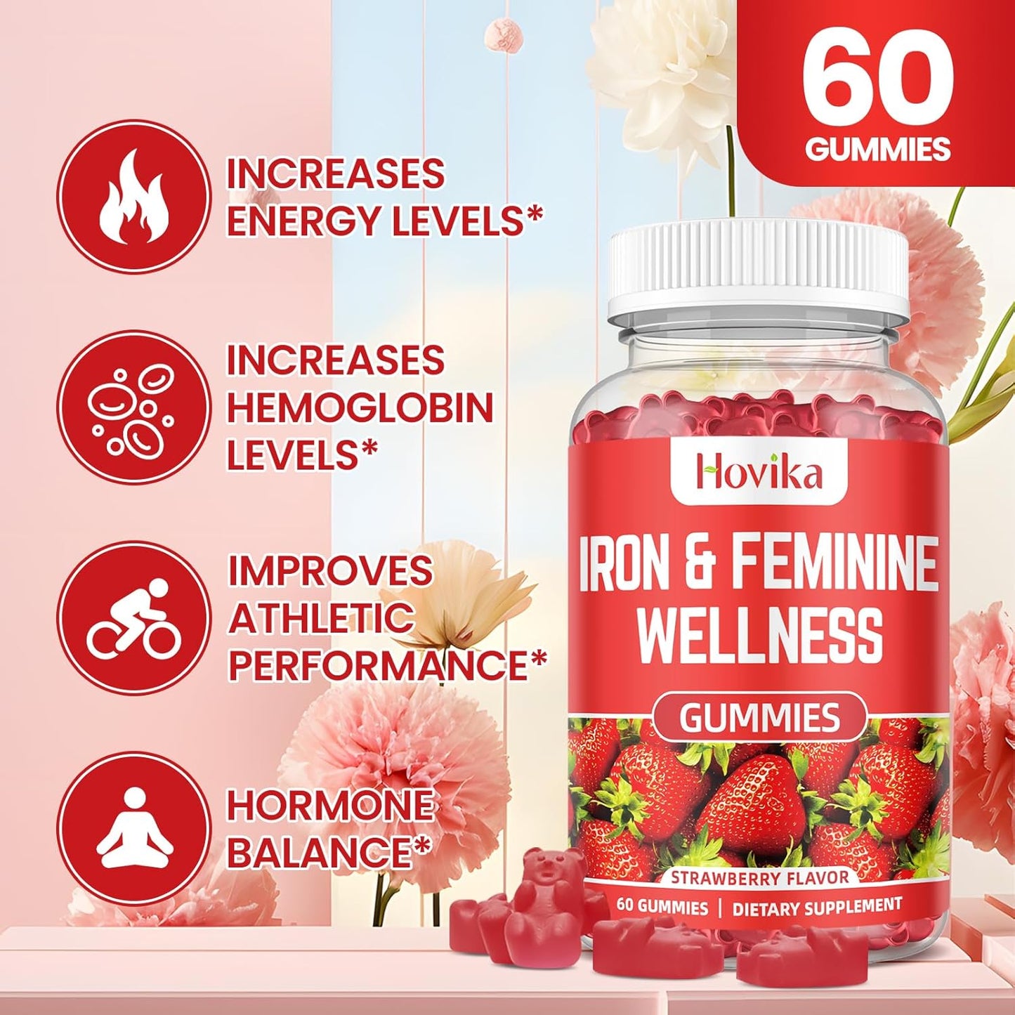 womens-iron-gummies-with-multivitamin---40mg-iron-supplement-for-anemia-zinc-selenium-iodine---natural-support-for-iron-deficiency-pms---strawberry-flavour-60-count-2