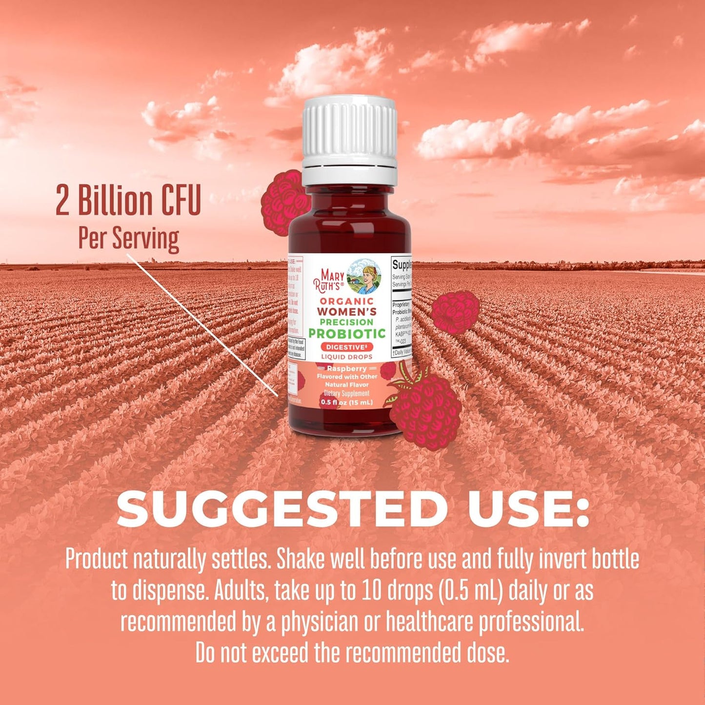 Organic Precision Probiotic & Elderberry Drops for Women - Raspberry & Blueberry | USDA Certified | Supports Gut Health, Immunity, Wellness | Vegan & Non-GMO - Espot.com.au
