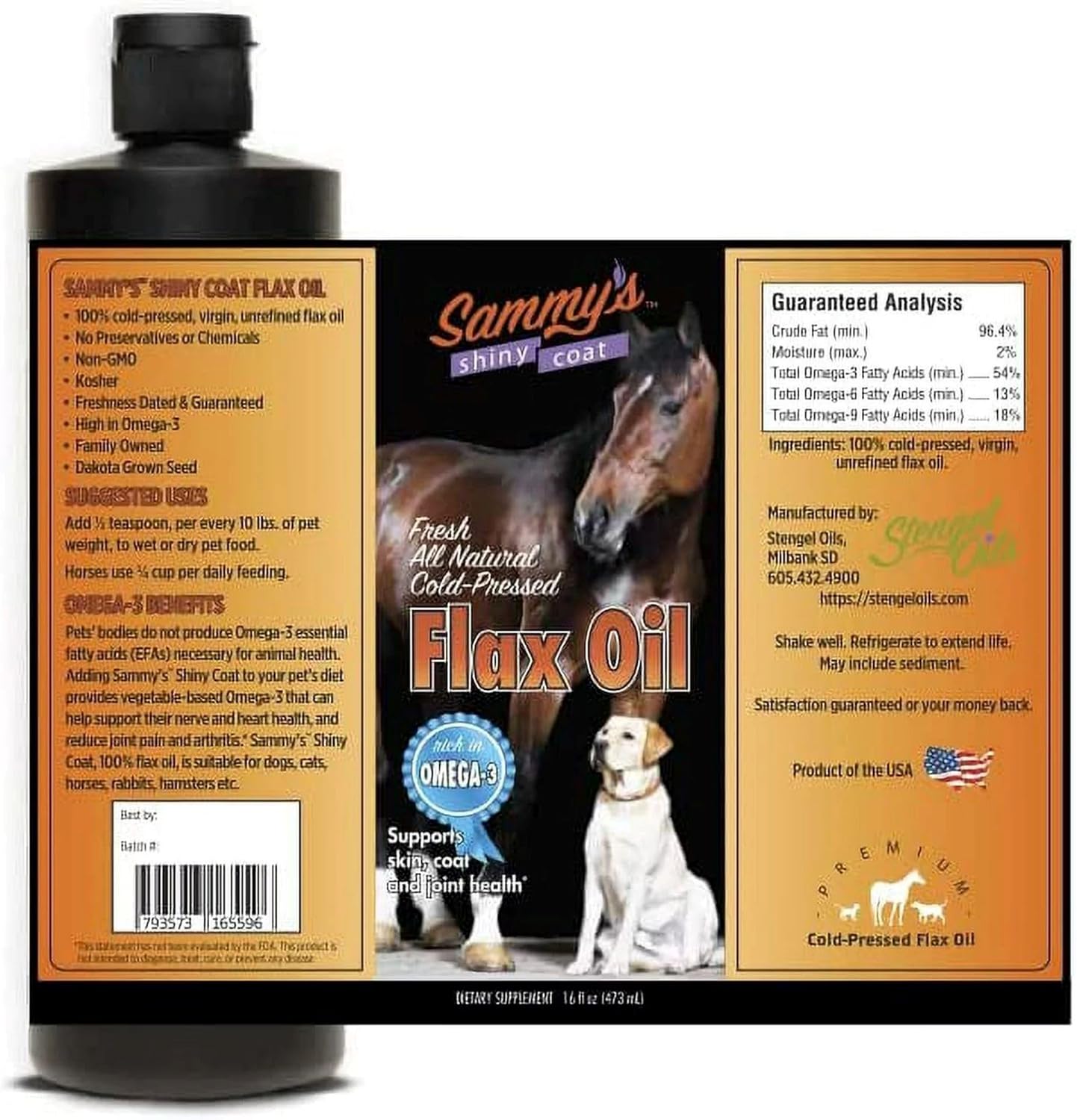 sammys-shiny-coat-flaxseed-oil-supplement-for-pets---16-oz-liquid-formula-with-omega-3-fatty-acids-for-dogs-cats-and-other-animals-3