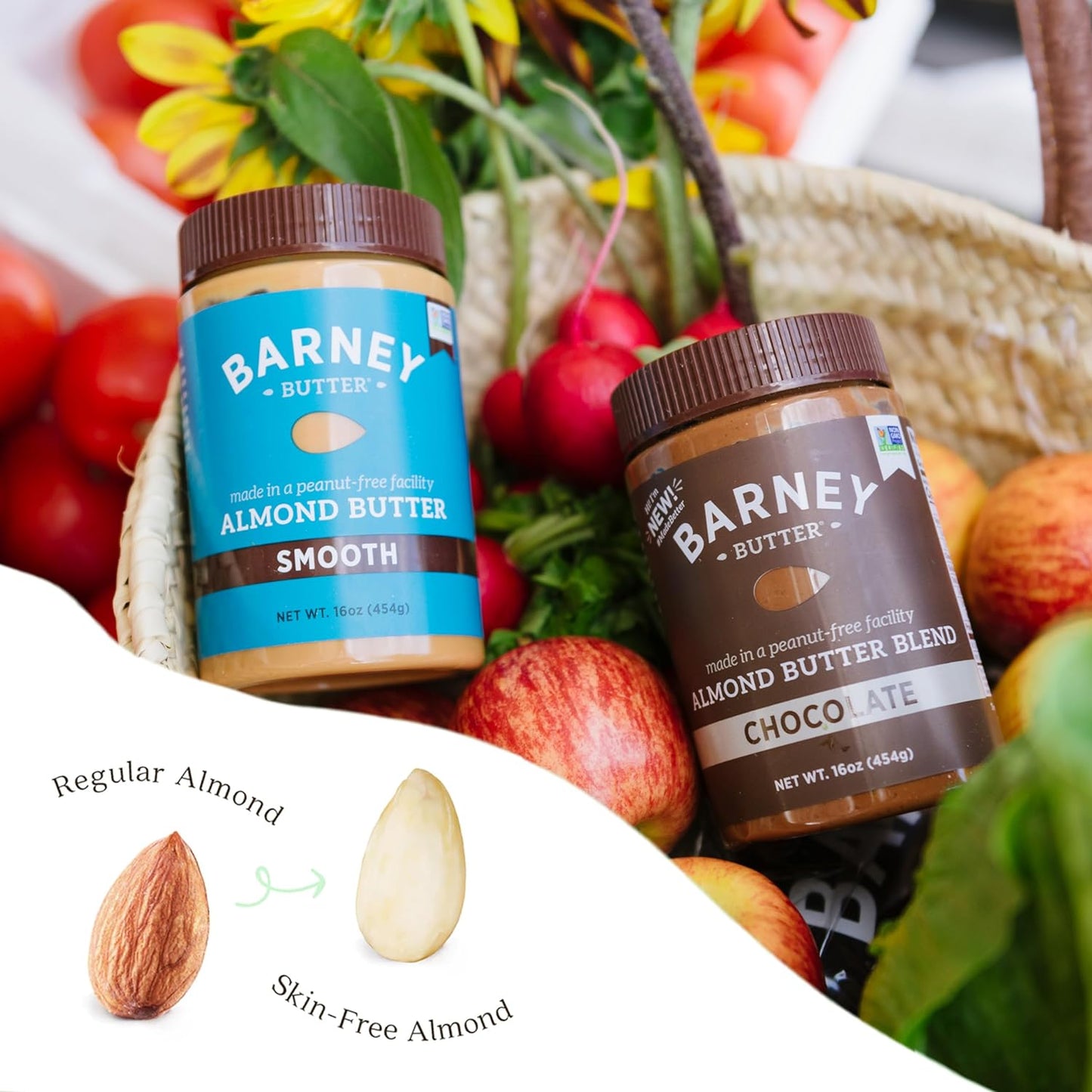 barney-butter-smooth-almond-butter---16oz-jar-skin-free-almonds-non-gmo-gluten-free-keto-paleo-vegan---no-stir-formula-2