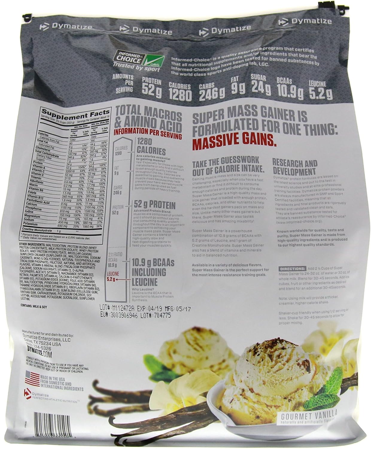high-calorie-vanilla-protein-powder-with-52g-protein-107g-bcaas-easy-mixing-delicious-taste---dymatize-super-mass-gainer-12-lbs-9