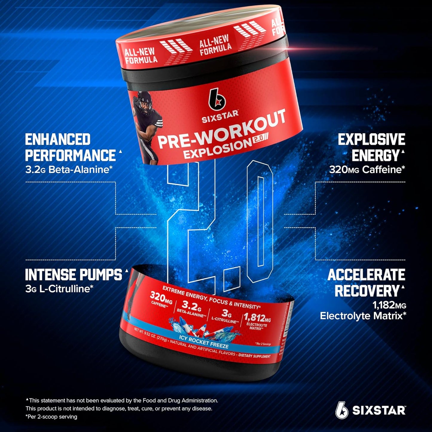 six-star-pre-workout-powder---icy-rocket-freeze-flavor-30-servings---energy-drink-mix-with-beta-alanine-caffeine---sports-nutrition-supplement-for-men-women-2