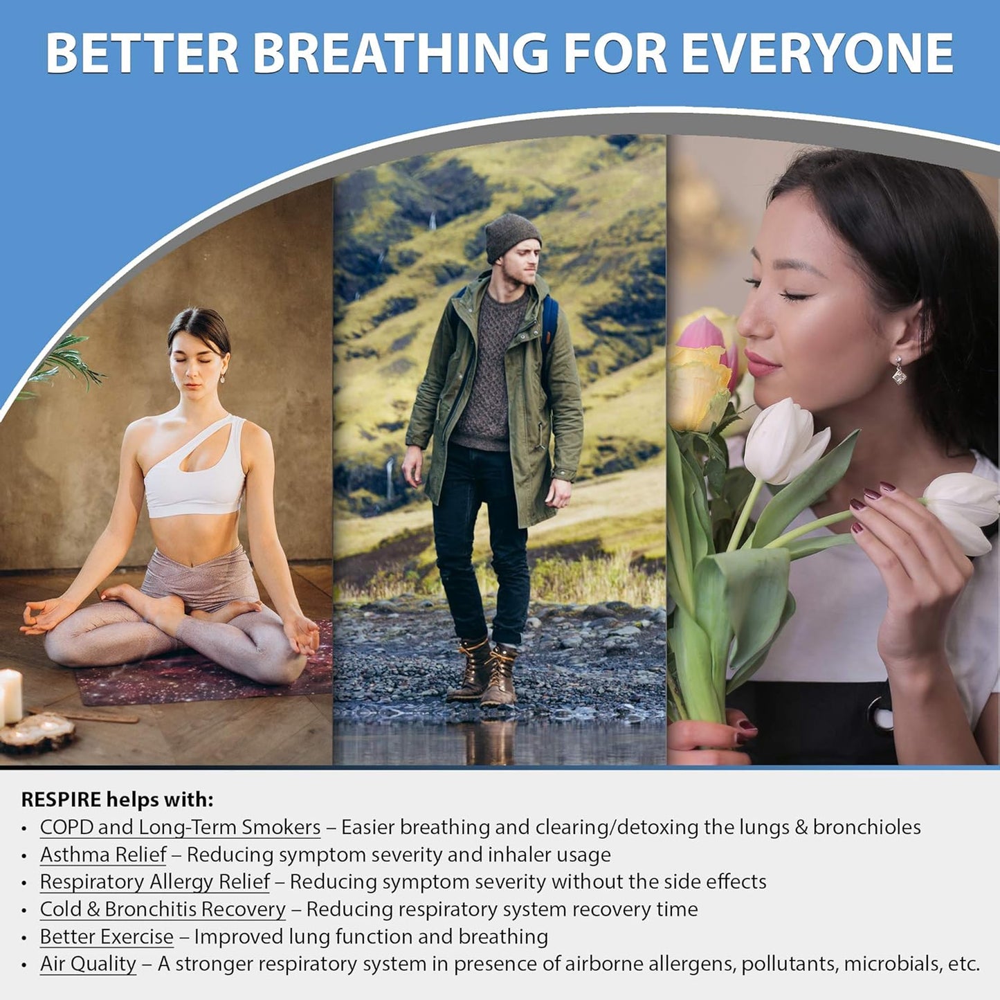 Respire Lung Support Supplement - Lung Cleanse & Detox Formula with Quercetin, Bromelain & Butterbur for Clear Lungs and Bronchial Support - 60 Capsules - Espot.com.au