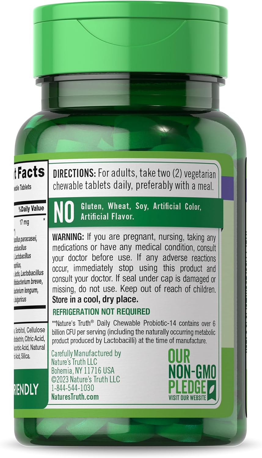 natures-truth-probiotic-chewable-tablets---6-billion-cfu-60-count-14-strains-berry-flavor---non-gmo-gluten-free---men-and-womens-digestive-health-supplement-6