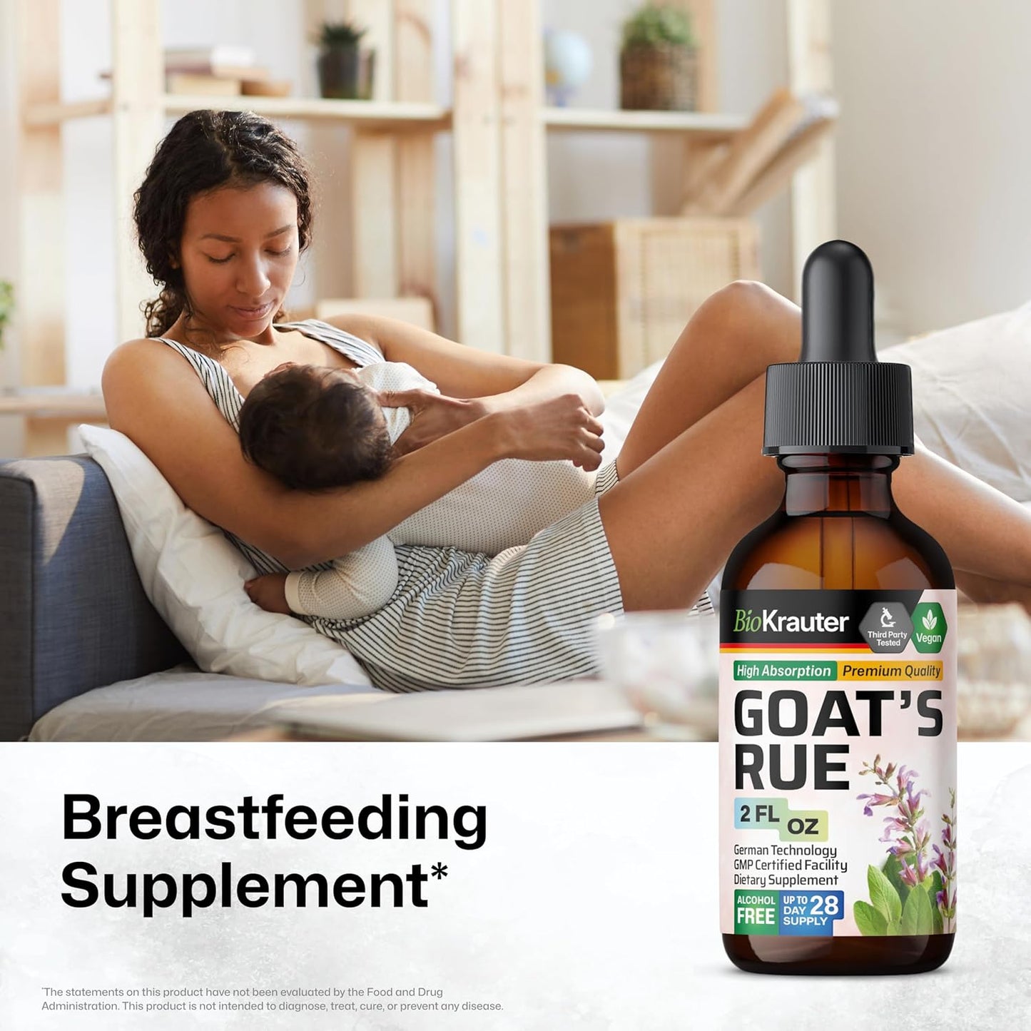 Goats Rue Lactation Supplement Tincture - Vegan, Alcohol & Sugar Free - 2 Fl.Oz. - Espot.com.au