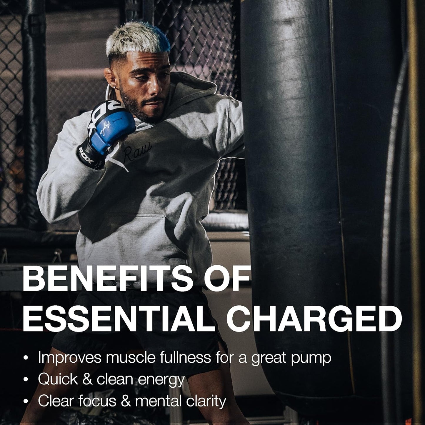 Essential CHARGED Pre-Workout Powder - Citrus Grapefruit Flavor - Boosts Focus, Mood, Performance - Caffeine, Alpha-GPC, L-Citrulline, Beta Alanine - 25 Servings - Preworkout Supplement for Men and Women - Espot.com.au