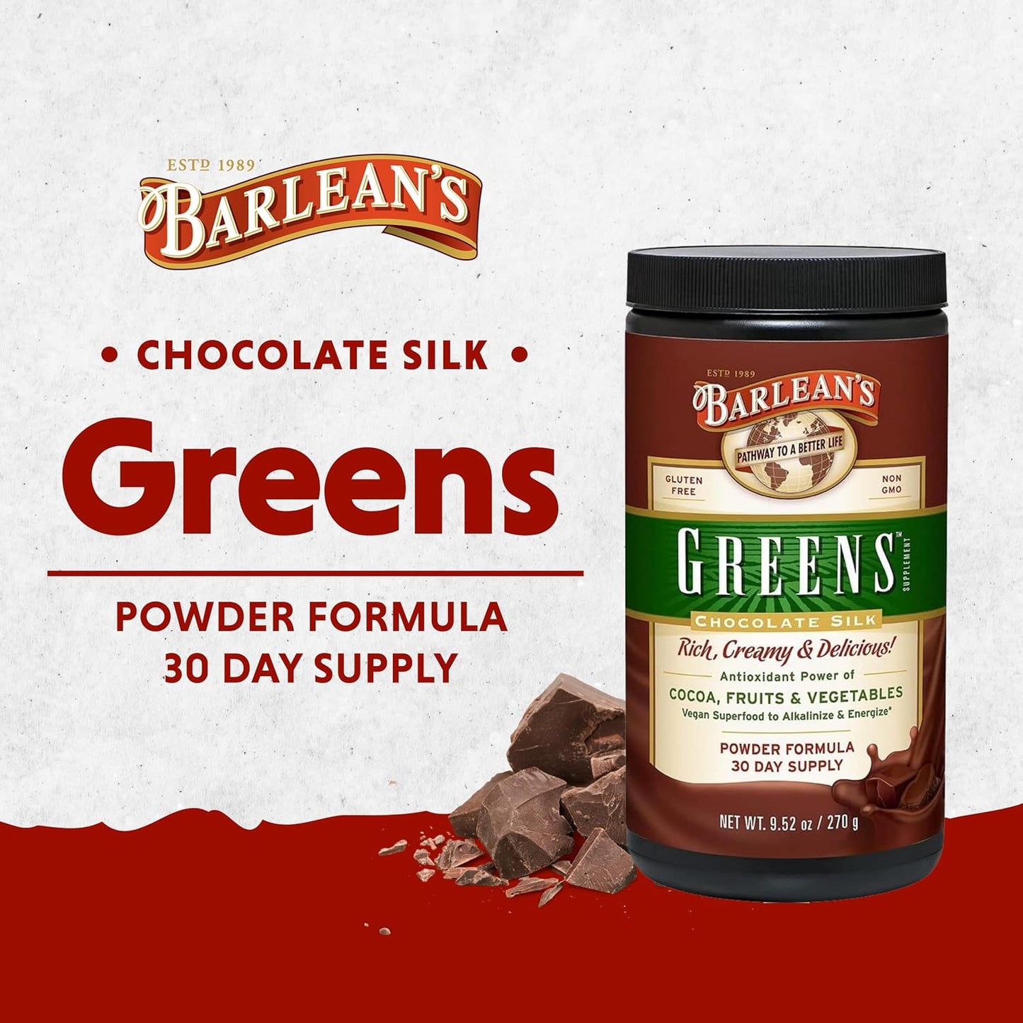 barleans-chocolate-greens-powder---daily-superfood-supplement-with-fruits-veggies-antioxidants-and-fiber---952-oz-2