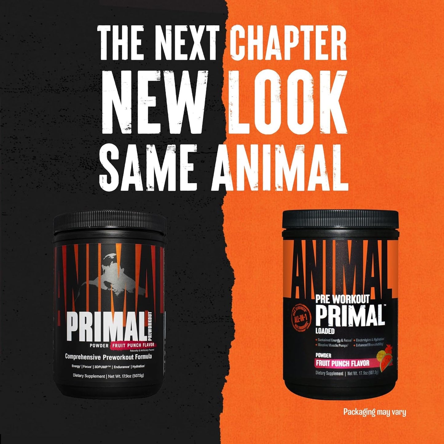 Primal Animal Muscle Hydration and Preworkout Powder with Beta Alanine, Caffeine, and Electrolytes for Improved Energy, Focus, and Endurance - Fruit Punch Flavor - 17.9 oz - Espot.com.au