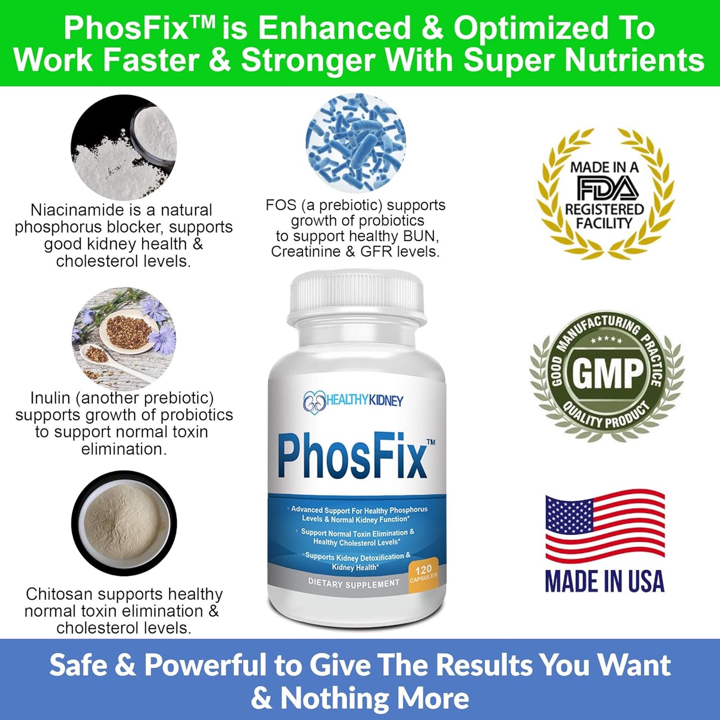 PhosFix Kidney Restore Supplement - 120 Pills with Chitosan for Healthy Phosphorus Levels & Kidney Health - Renal Support for Optimal Wellness - Espot.com.au
