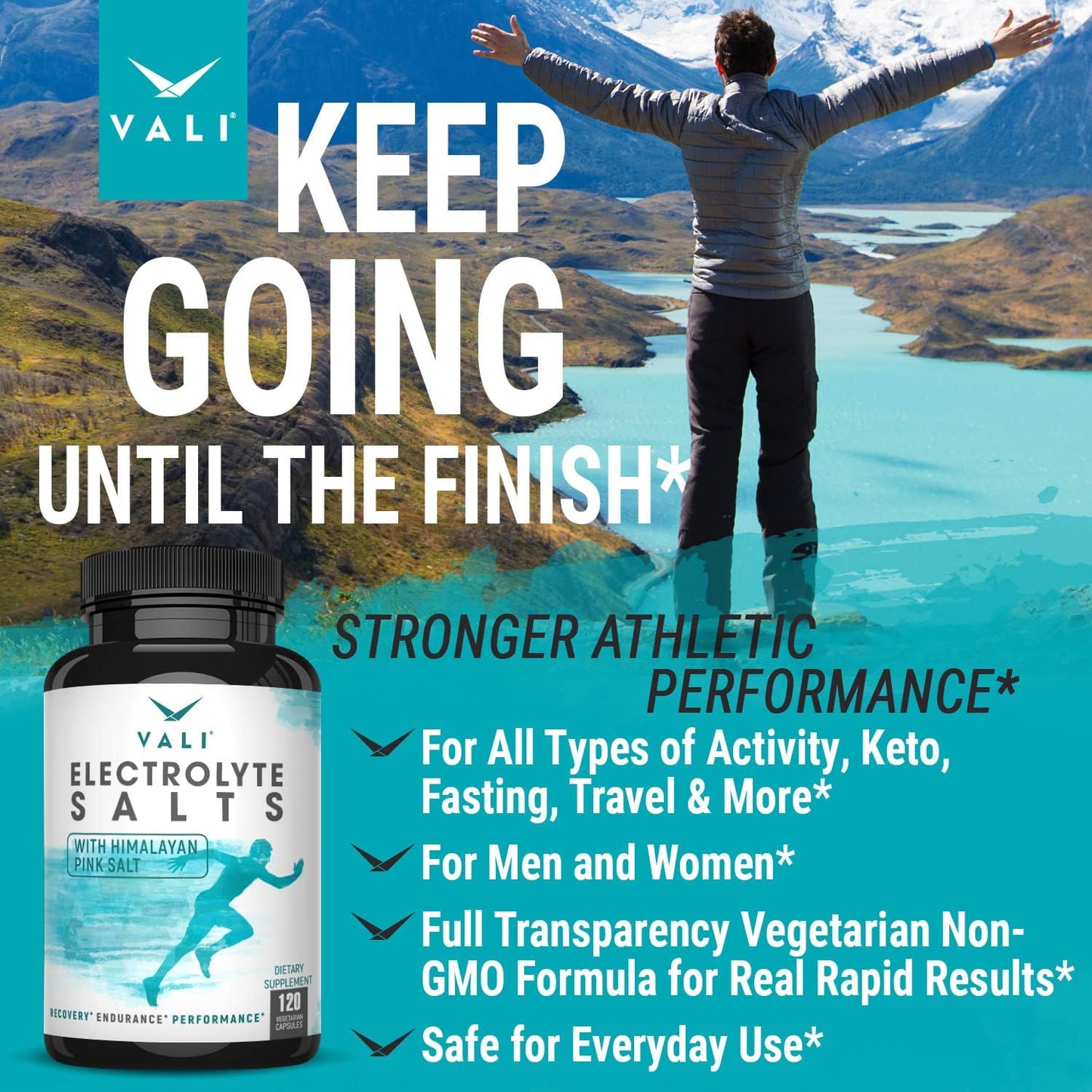 Electrolyte Salts Rapid Rehydration Pills - 120 Veggie Capsules for Hydration & Recovery, Keto Salt Mineral Supplement - Espot.com.au