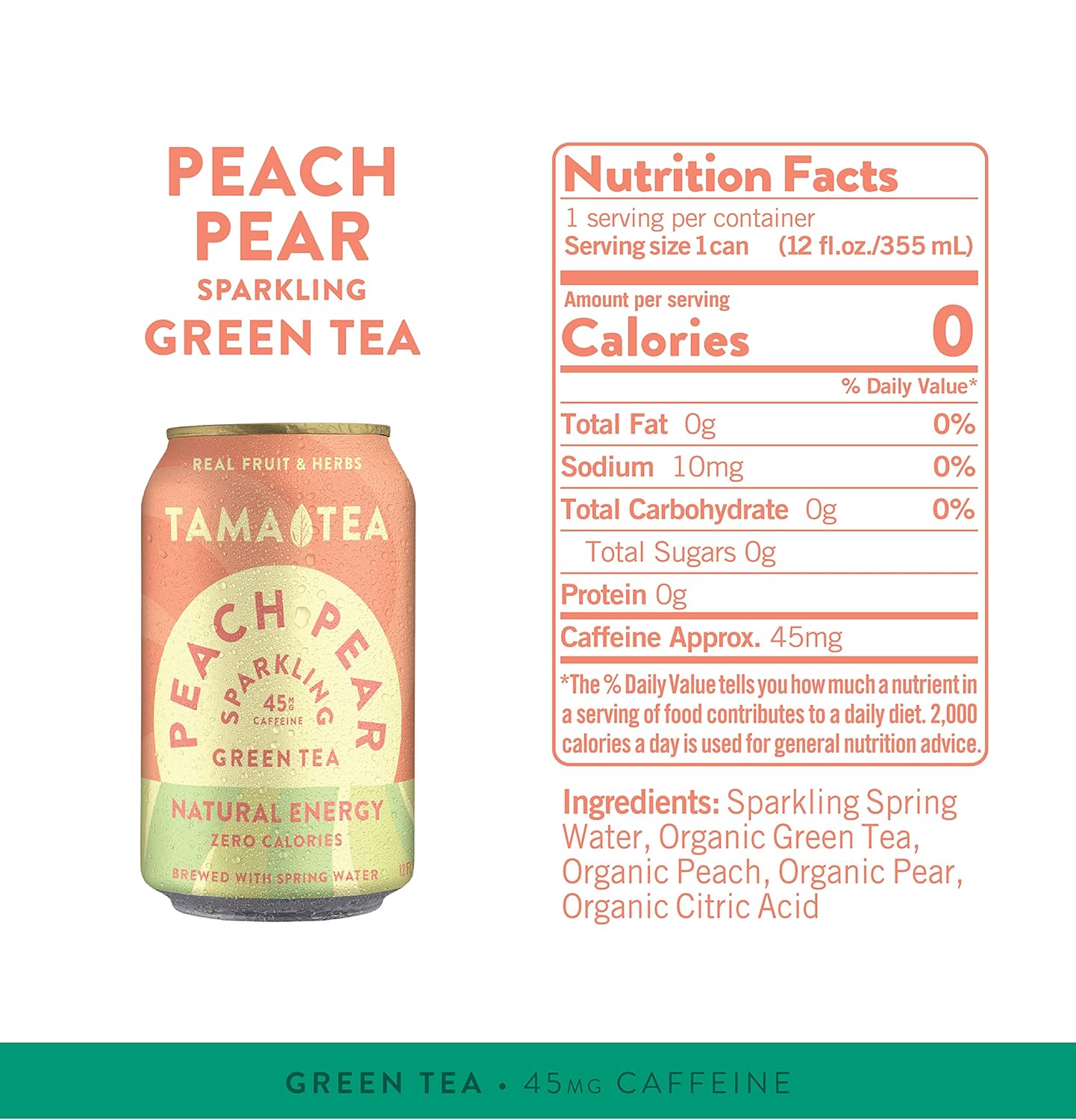 tama-tea-sparkling-peach-pear-green-tea---real-fruit-herb-infused-beverage-zero-sugar-calories-non-gmo-high-in-antioxidants---12-oz-pack-of-12-4