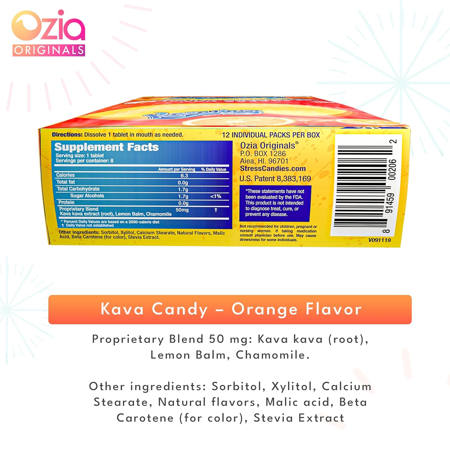 ozia-originals-kava-kava-candy---stress-relief-supplement-with-kava-extract-natural-root-chill-happy-pill-encourages-positive-mood---orange-flavor-96-candies-12-boxes-4