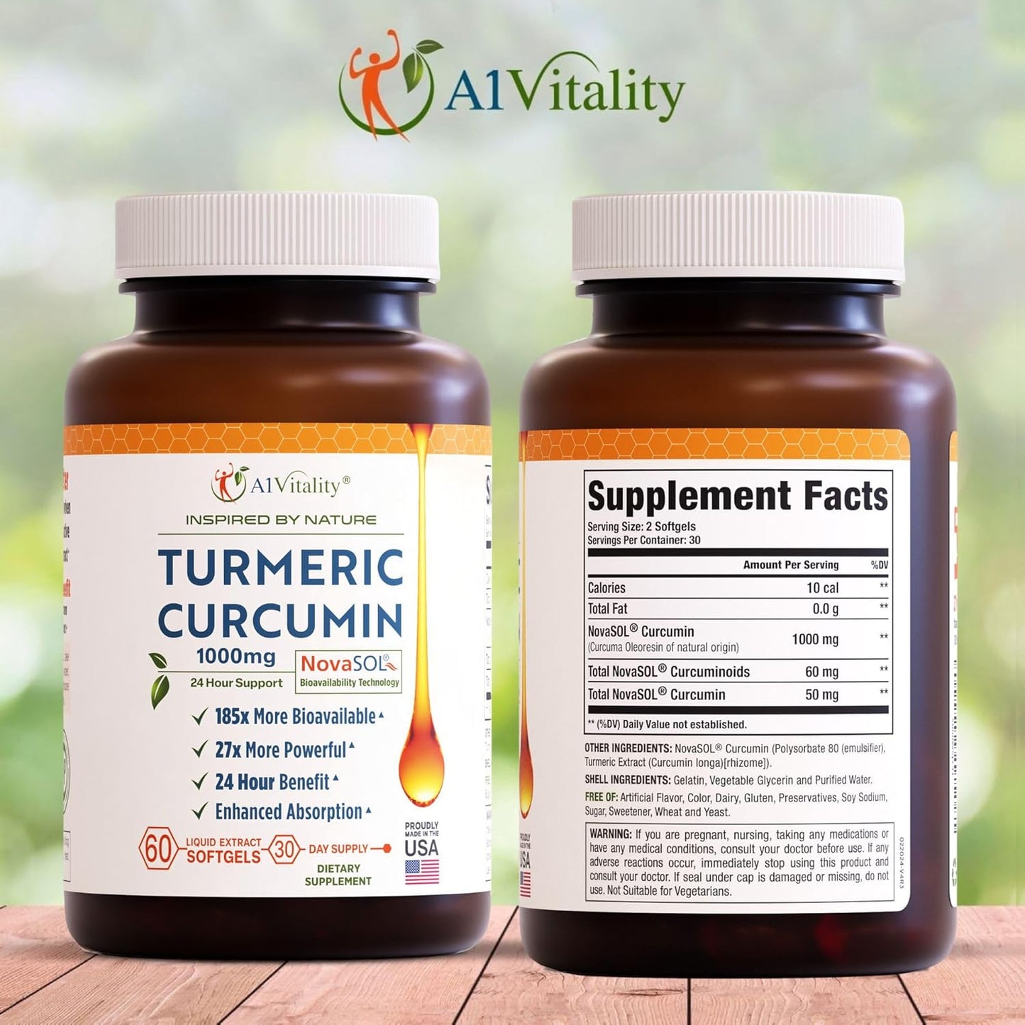 High Potency Turmeric Curcumin Softgels for Joint Support - Advanced NovaSOL Formula with 1000mg - Enhanced Bioavailability - Natural Supplement - Espot.com.au