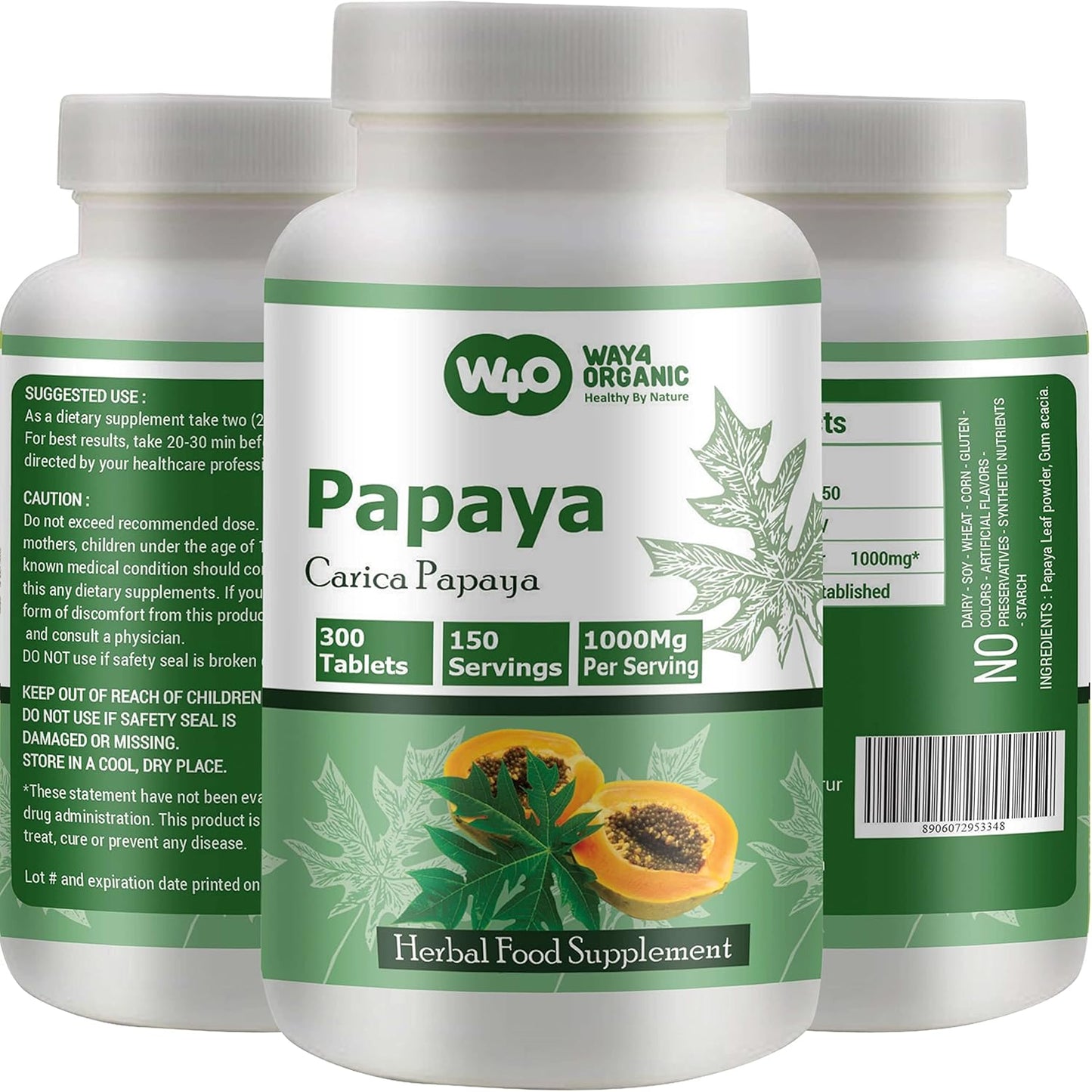 organic-papaya-leaf-extract-capsules---300-pills-1000mg-boosts-platelet-immunity-digestion-2-pack-2