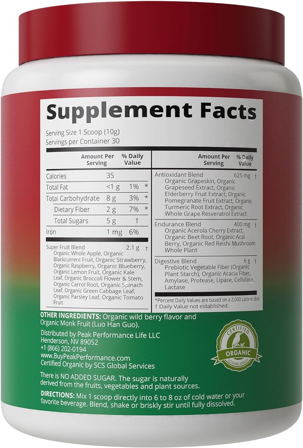 Organic Reds Superfood Powder with 25+ All Natural Ingredients for Peak Energy and Detox, Raspberry, Elderberry, Beetroot - Best Tasting Red Juice for Vitality and Performance - Espot.com.au