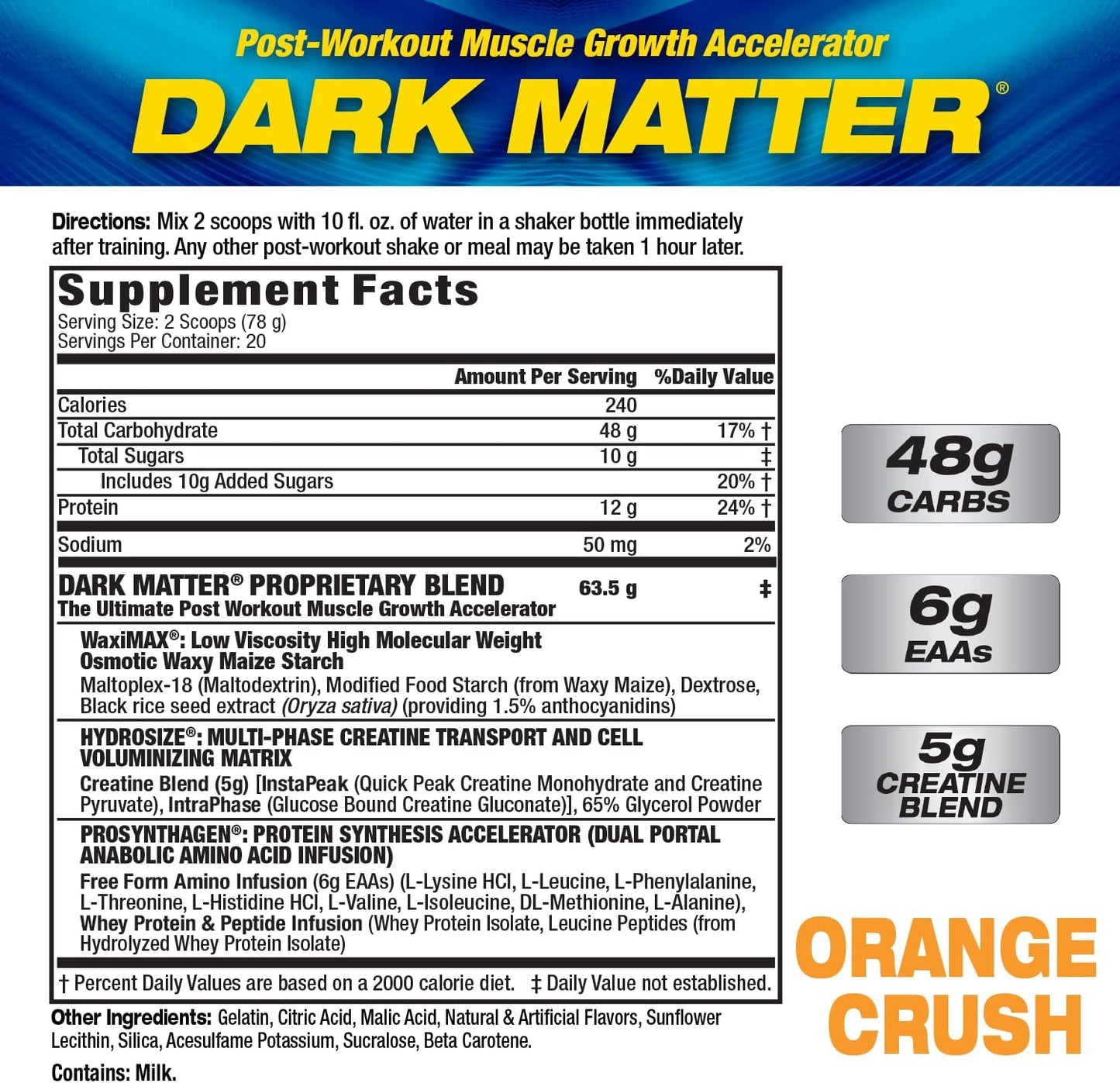 mhp-dark-matter-post-workout-recovery-accelerator-orange-crush-20-servings-55-oz-multi-phase-creatine-waxy-maize-carbohydrate-6g-eaas-2