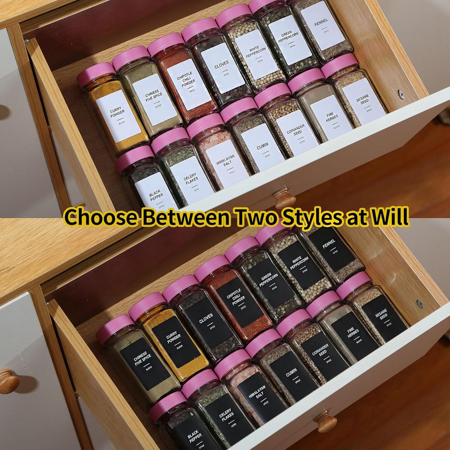 set-of-24-glass-spice-jars-with-labels---4oz-containers-with-lids-shaker-lids-labels-funnel-and-markers-6