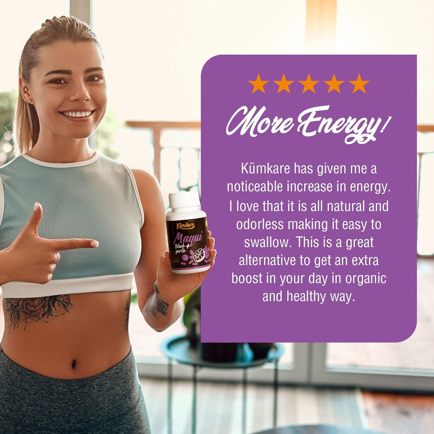 Immune Support Supplement with Vitamins C, Zinc, and Antioxidants for Adults - Maqui Berry and Black Garlic - 60 Capsules - Espot.com.au