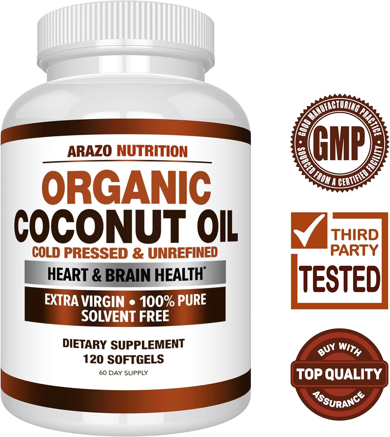 organic-coconut-oil-softgels---2000-mg-extra-virgin-unrefined-cold-pressed-for-weight-support-skin-hair-nails---120-capsules-by-arazo-nutrition-2