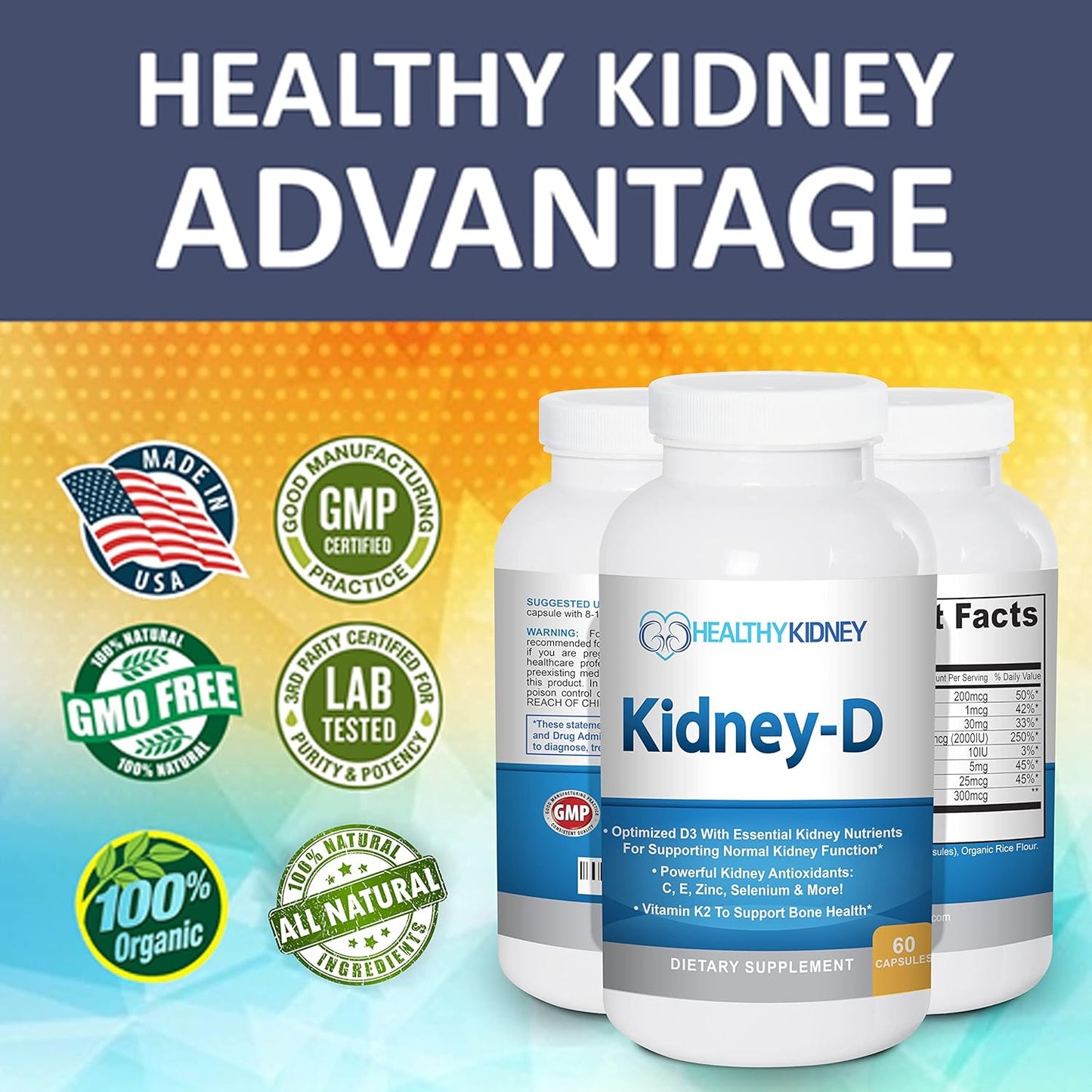 Kidney Restore Kidney-D Supplement with Vitamin D3 for Optimal Kidney Support and Health - Espot.com.au