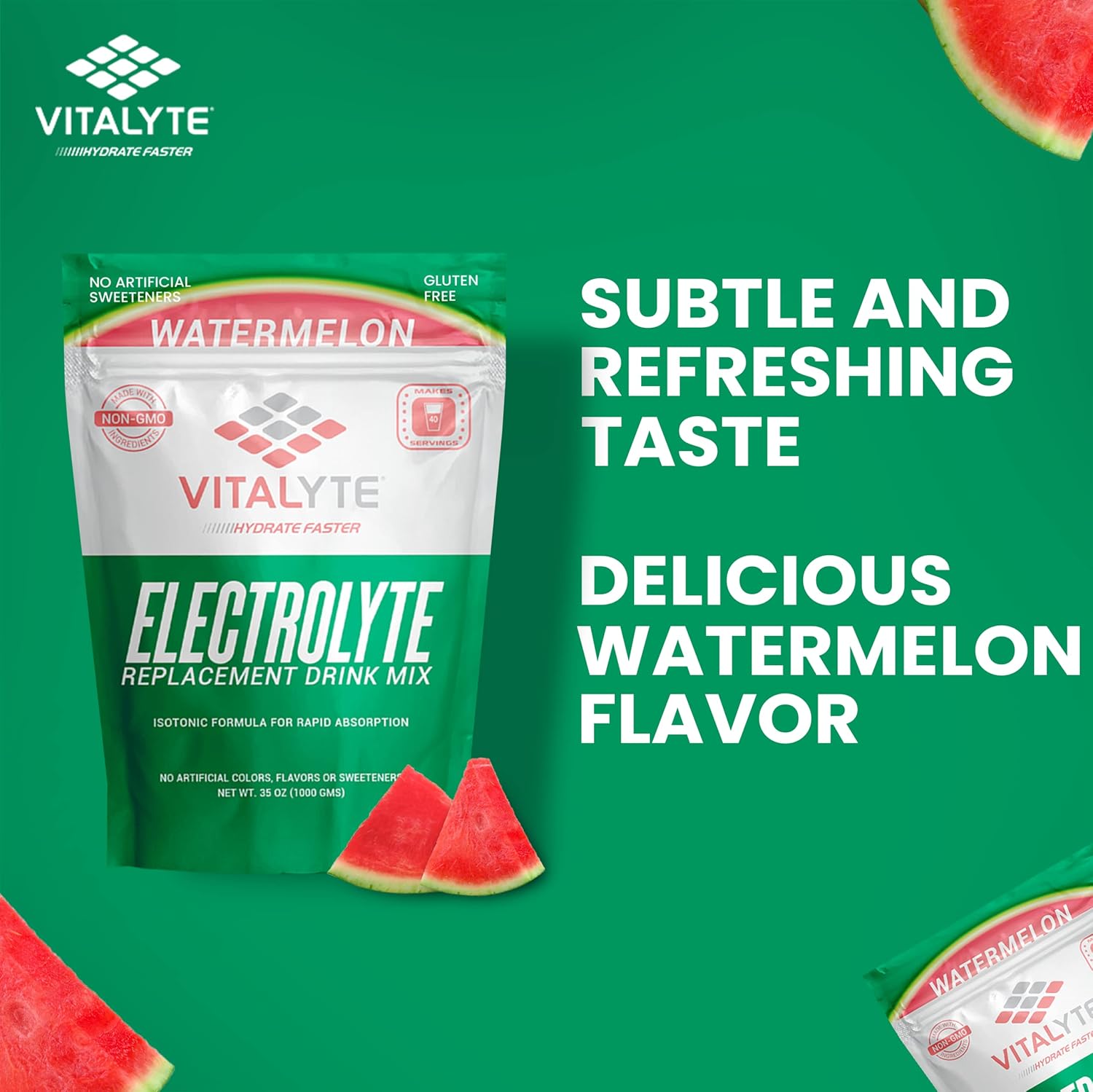 Hydrating Watermelon Electrolyte Powder Mix, Gluten-Free Post-Workout Drink, Isotonic Hydration Powder, 35 oz. Pack - Espot.com.au