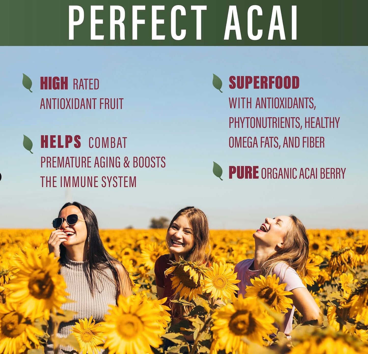 Organic Freeze-Dried Acai Supplement - 120 Vegetable Capsules by Perfect Supplements - Espot.com.au