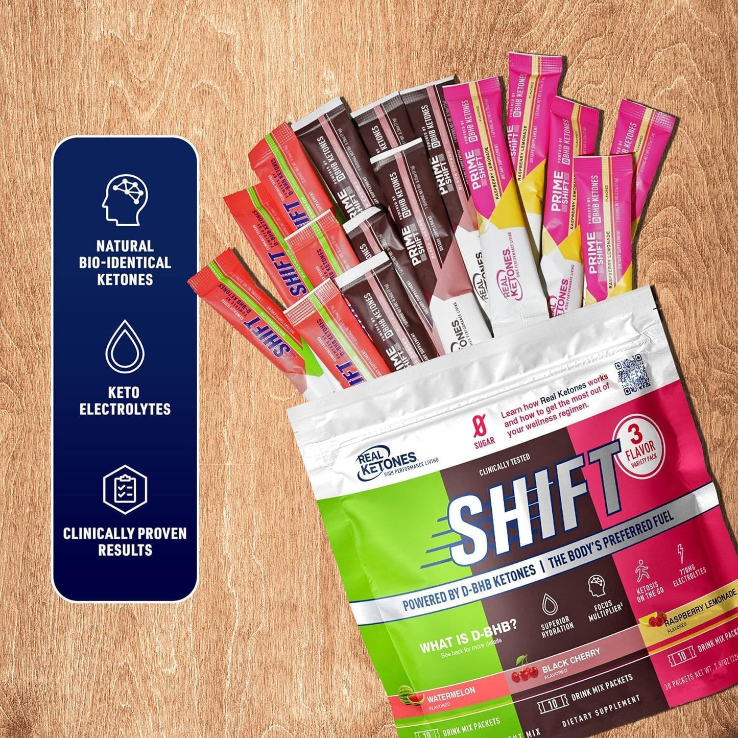 Bundle of Real Ketones Intermittent Fasting Drink Mixes for Weight Loss Support with Electrolytes Variety Pack & BHB Exogenous Ketones - 30 Count Each, Ideal for Men - Espot.com.au