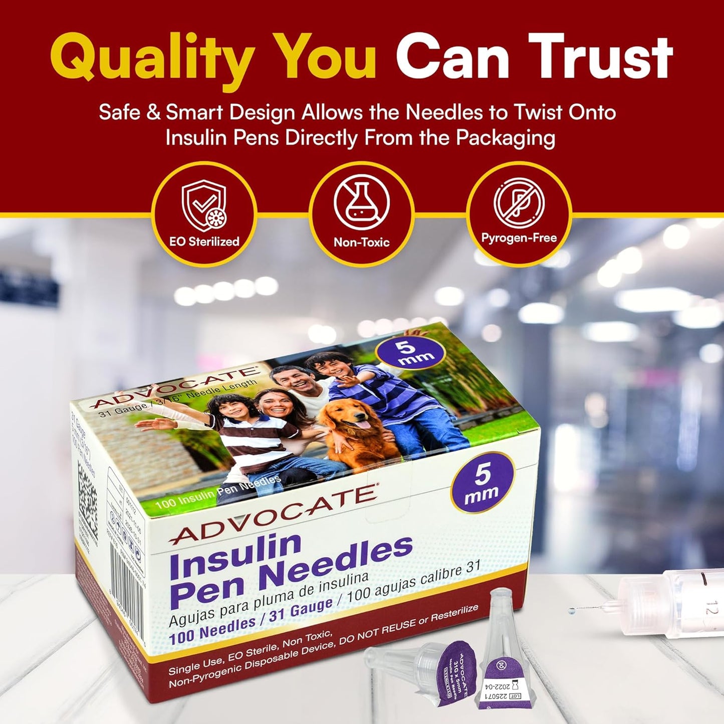 extra-lubricated-advocate-diabetic-pen-needles-31g-5mm---100-count-box---tri-bevel-insulin-needles---universally-compatible-for-diabetes-care-3