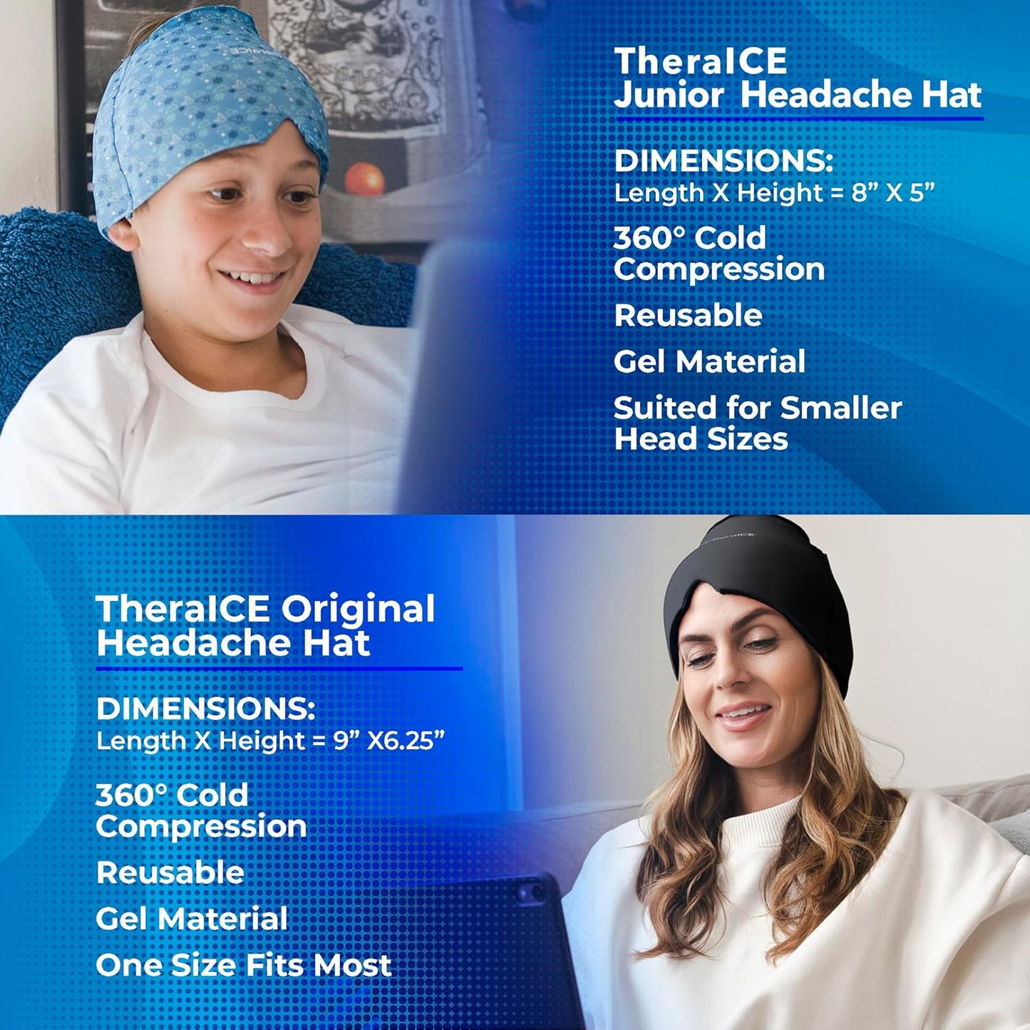 junior-migraine-relief-cap---gel-ice-pack-for-soothing-headaches-bumps-bruises---cooling-head-wrap-for-kids---face-cold-compress-hat-2