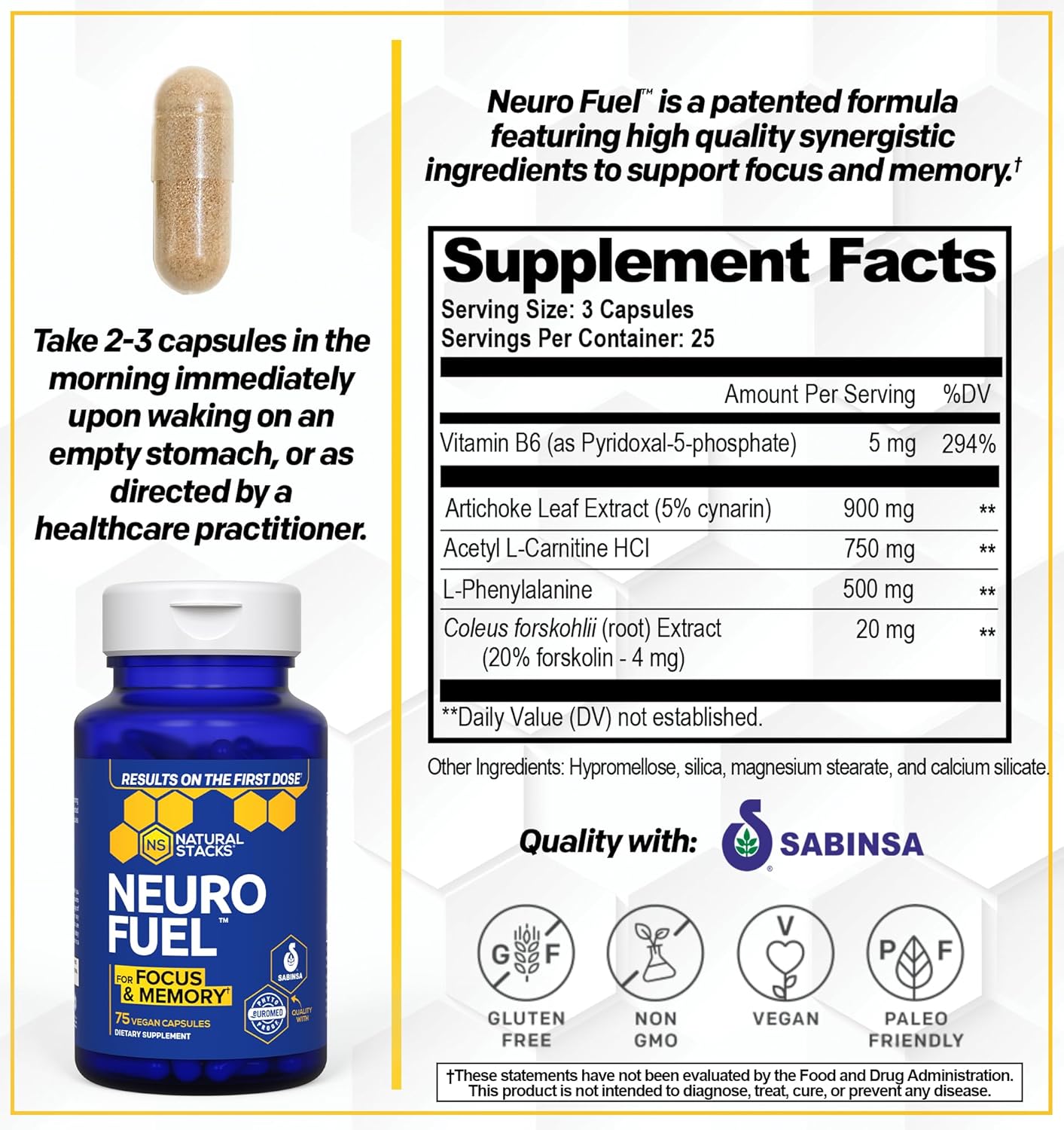 NATURAL STACKS MagTech Magnesium and NeuroFuel Nootropic Bundle - Supports Relaxation, Brain Health, and Focus - 165 Capsules - Espot.com.au