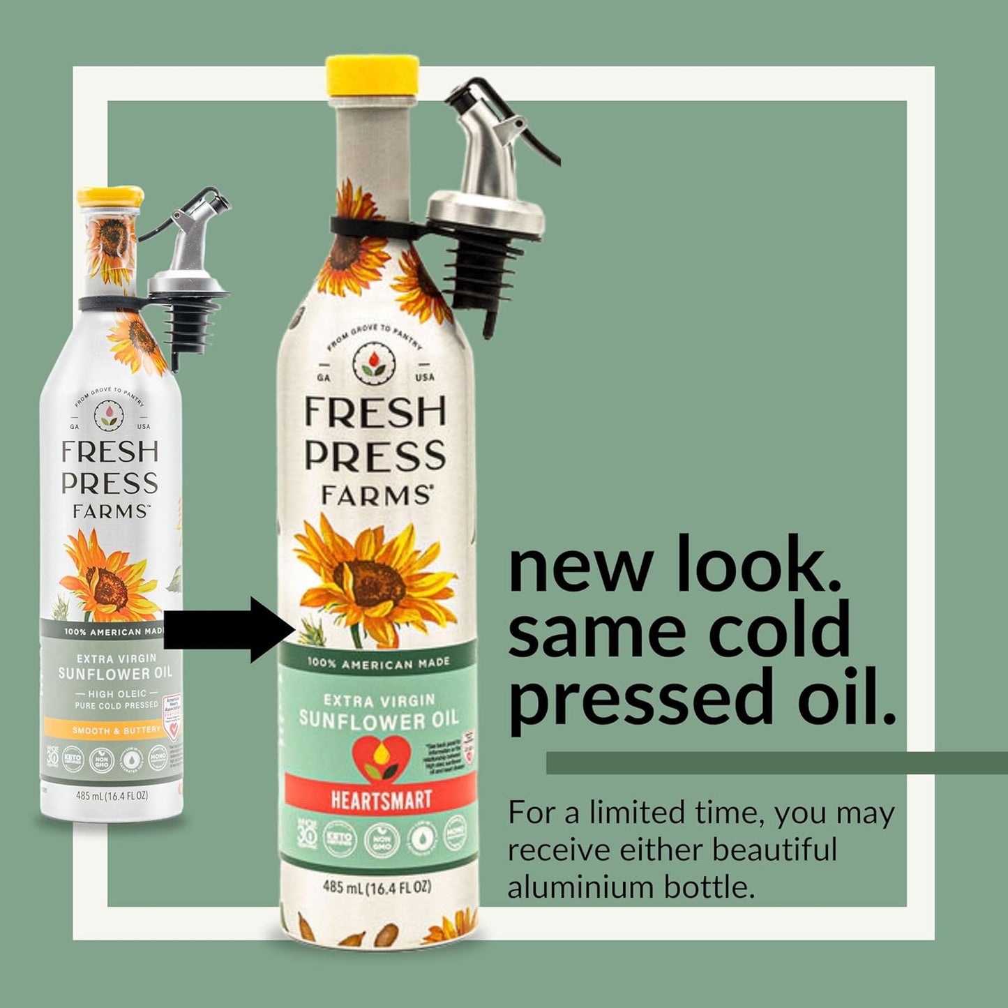 georgia-grown-cold-pressed-sunflower-oil---2-pack-of-164-fl-oz-bottles---high-oleic-unrefined-whole30-certified-non-gmo-keto-paleo-gluten-free---100-american-made-2