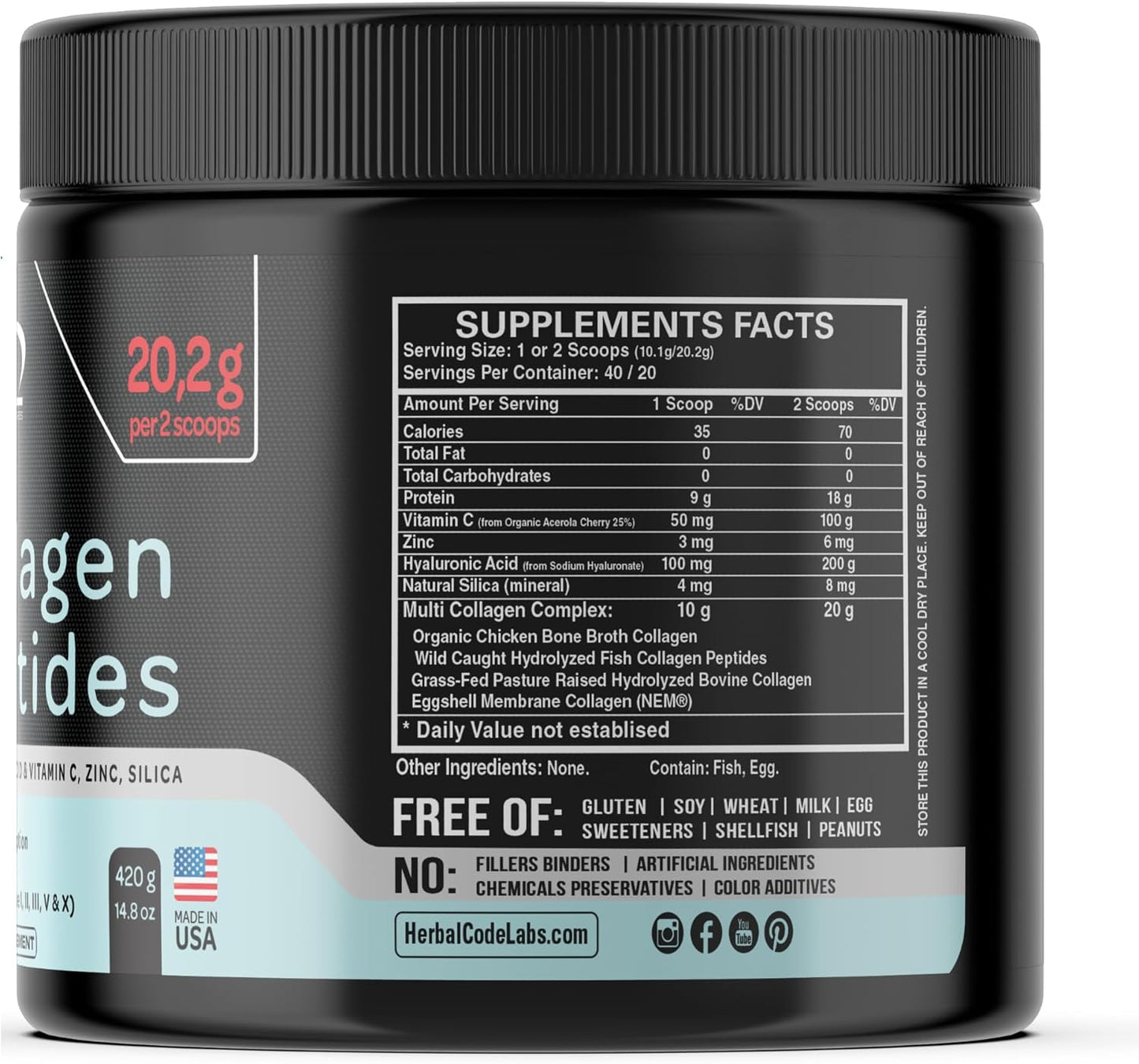 organic-collagen-peptides-powder-with-vitamin-c-hyaluronic-acid---high-absorption-hydrolyzed-blend-for-skin-hair-joints---made-in-usa-2