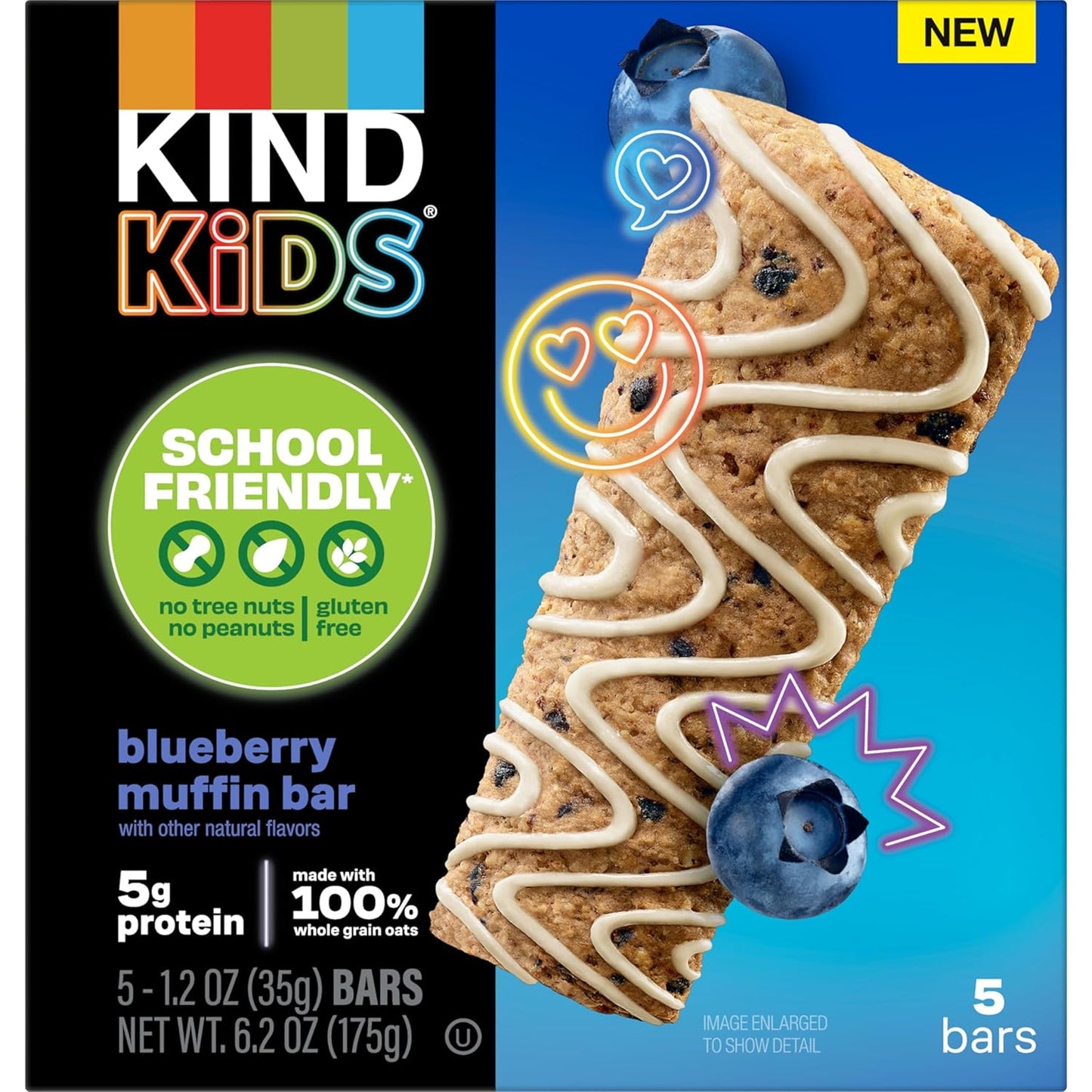 kind-kids-blueberry-muffin-bar-snacks---nut-peanut-free-gluten-free-5g-protein-5-count-pack-whole-grains-oats-2
