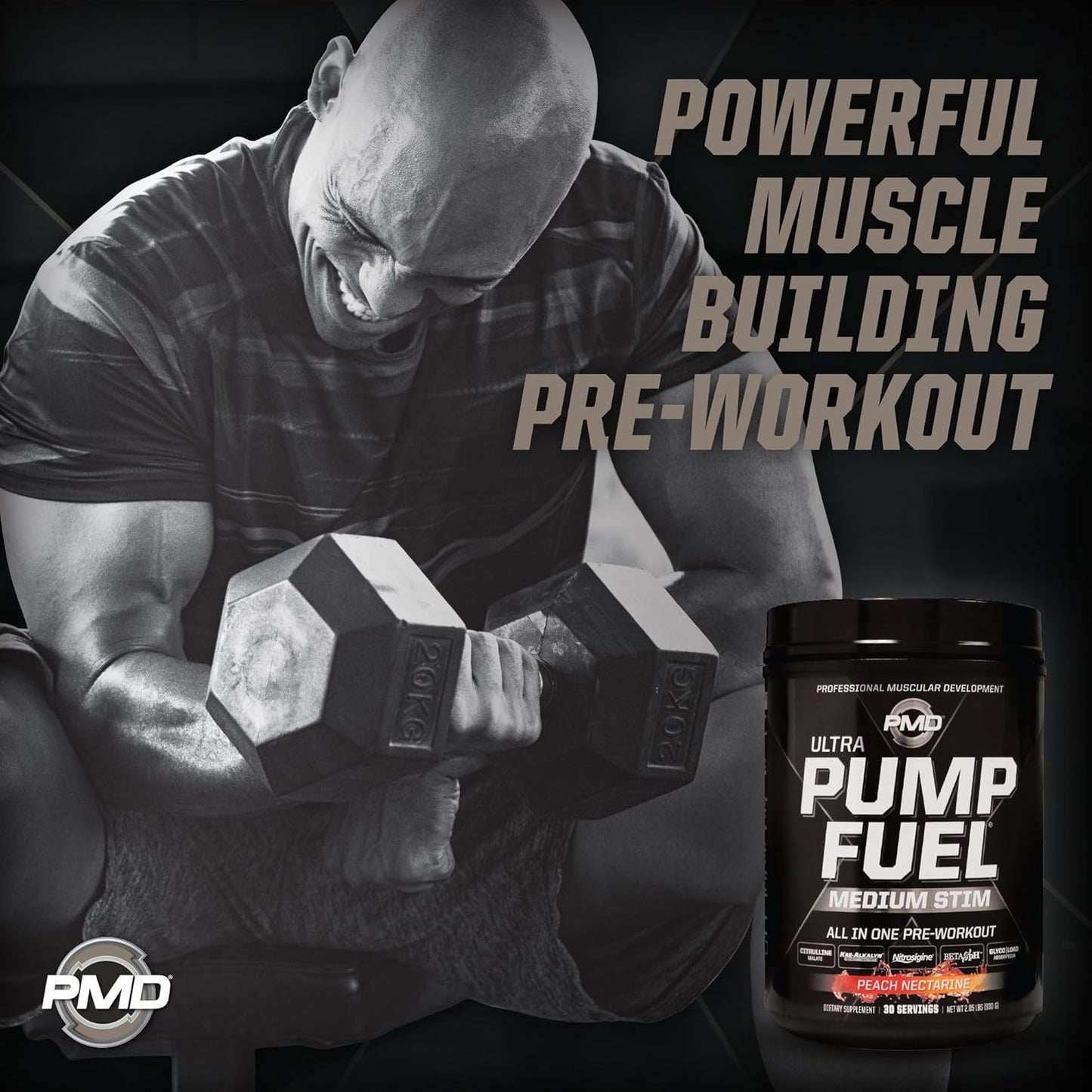pmd-sports-ultra-pump-fuel-pre-workout-drink-mix-peach-nectarine---30-servings---energy-strength-endurance-recovery---carbohydrates-amino-energy-5