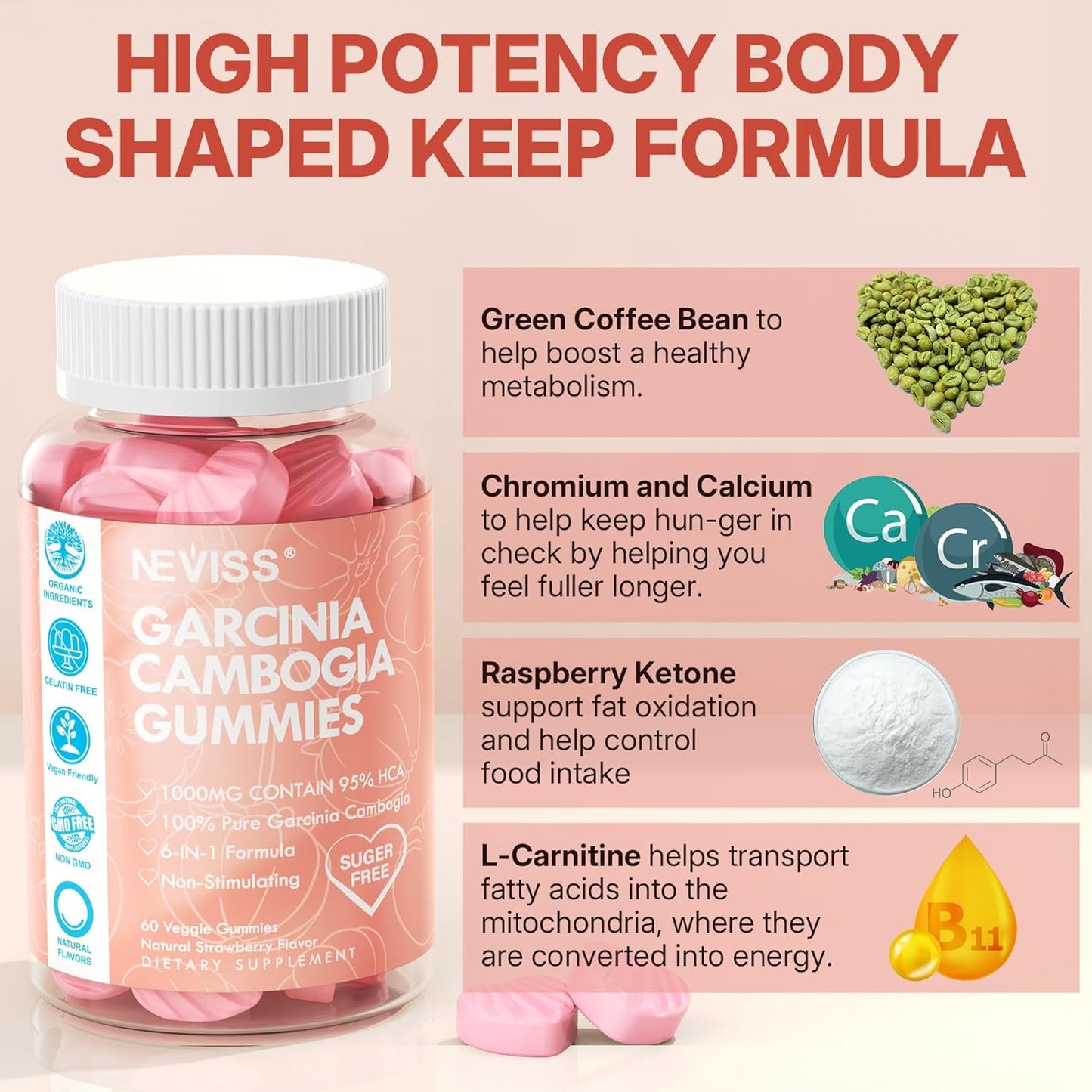 organic-sugar-free-garcinia-cambogia-gummies-1000mg-with-95-hca---metabolism-booster-with-l-carnitine-raspberry-ketone-green-coffee-bean---vegan-strawberry-flavor---60-count-5