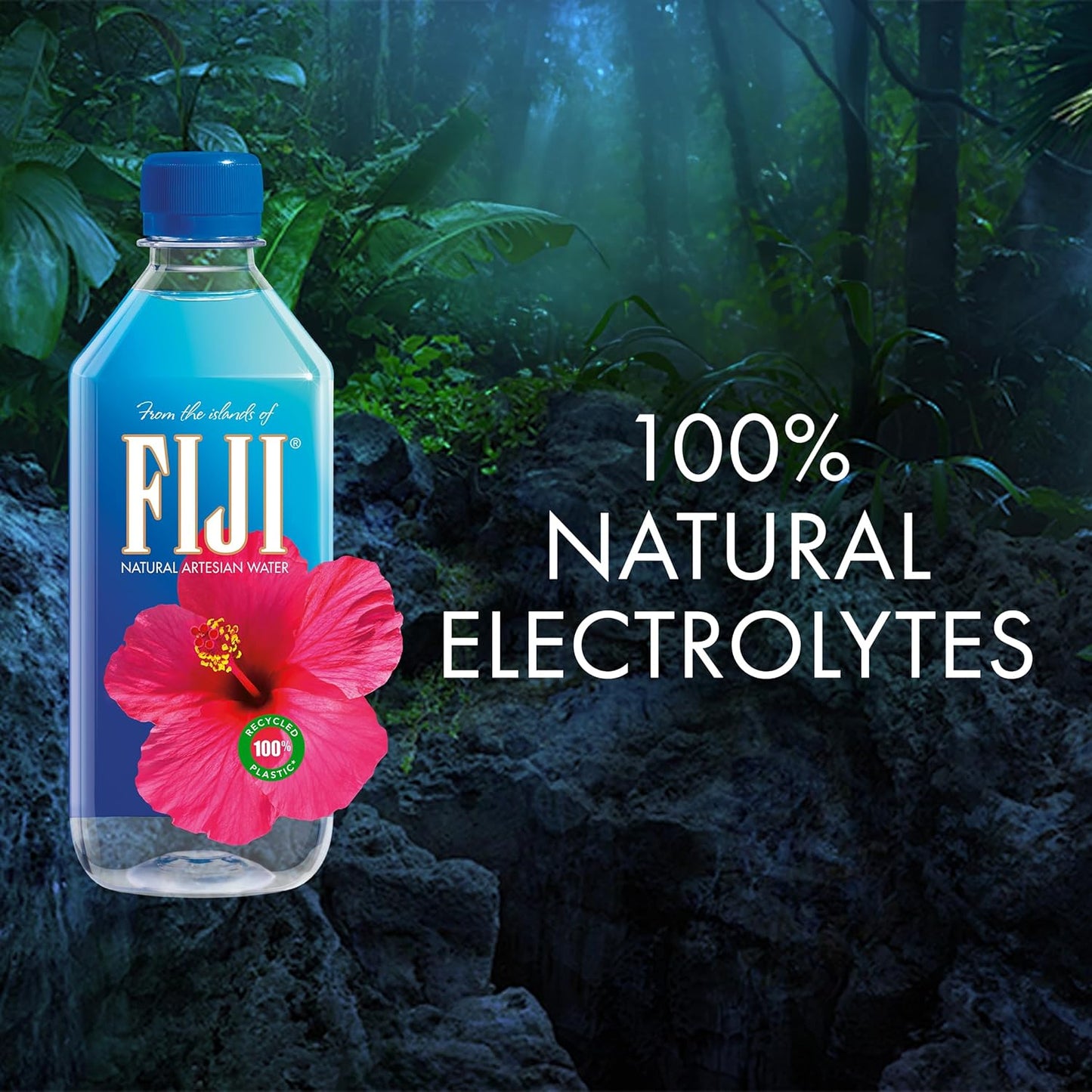 Pack of 24 FIJI Natural Artesian Bottled Water 500mL with 100% Natural Electrolytes - 16.9 Fl Ounce - Espot.com.au