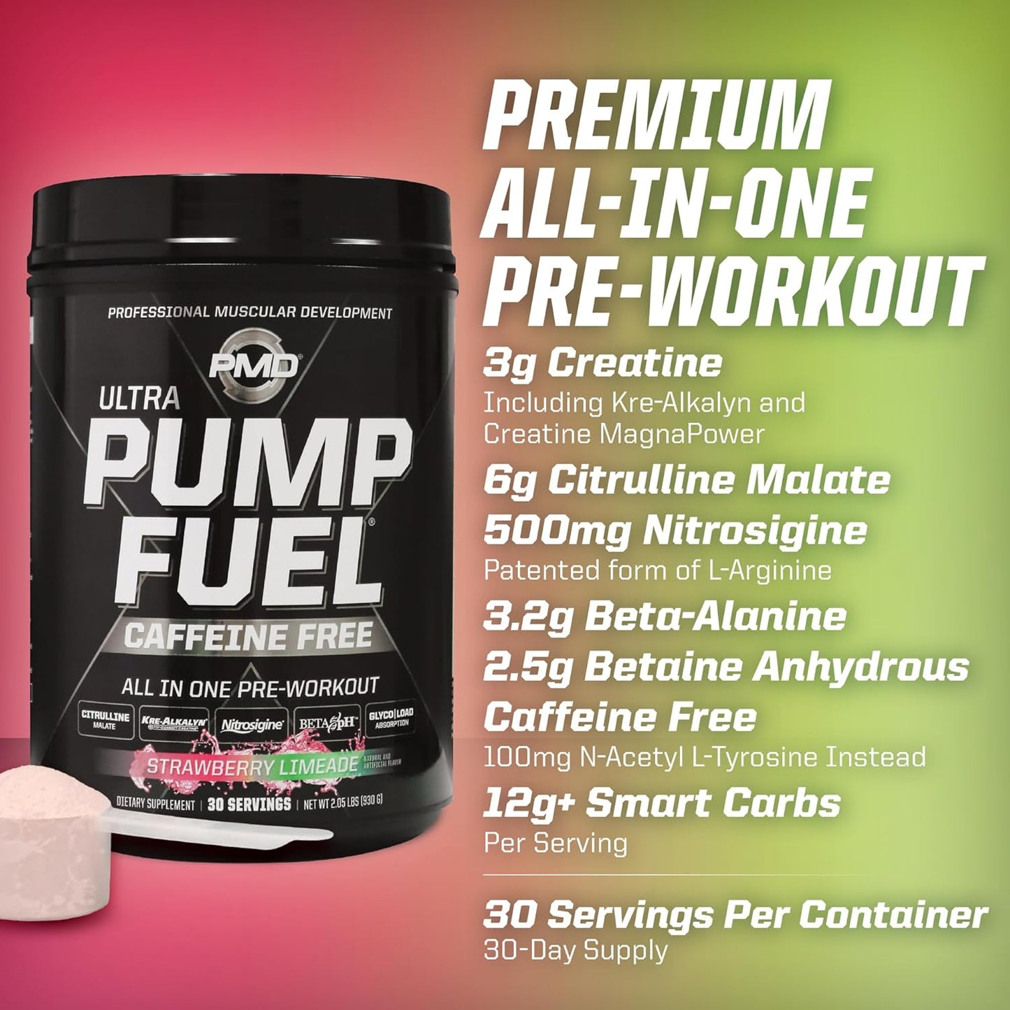 pmd-sports-ultra-pump-fuel-caffeine-free-strawberry-limeade-pre-workout-drink-mix---energy-endurance-complex---30-servings-5