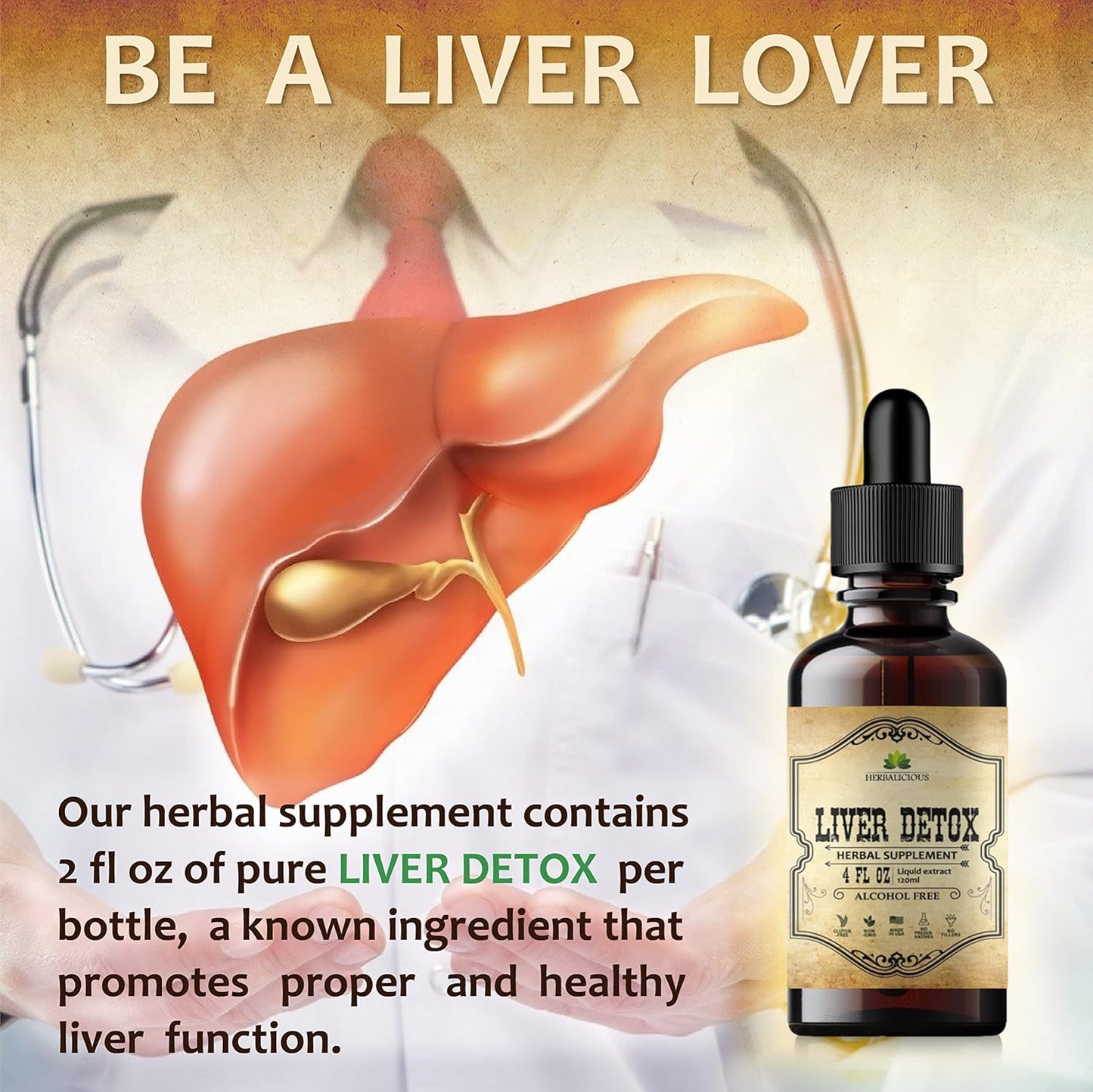 Natural Liver Support Drops with Milk Thistle, Angelica Root, Dandelion, Turmeric & Peppermint - Herbal Liver Cleanse Detox Drink - 4 fl oz - Espot.com.au