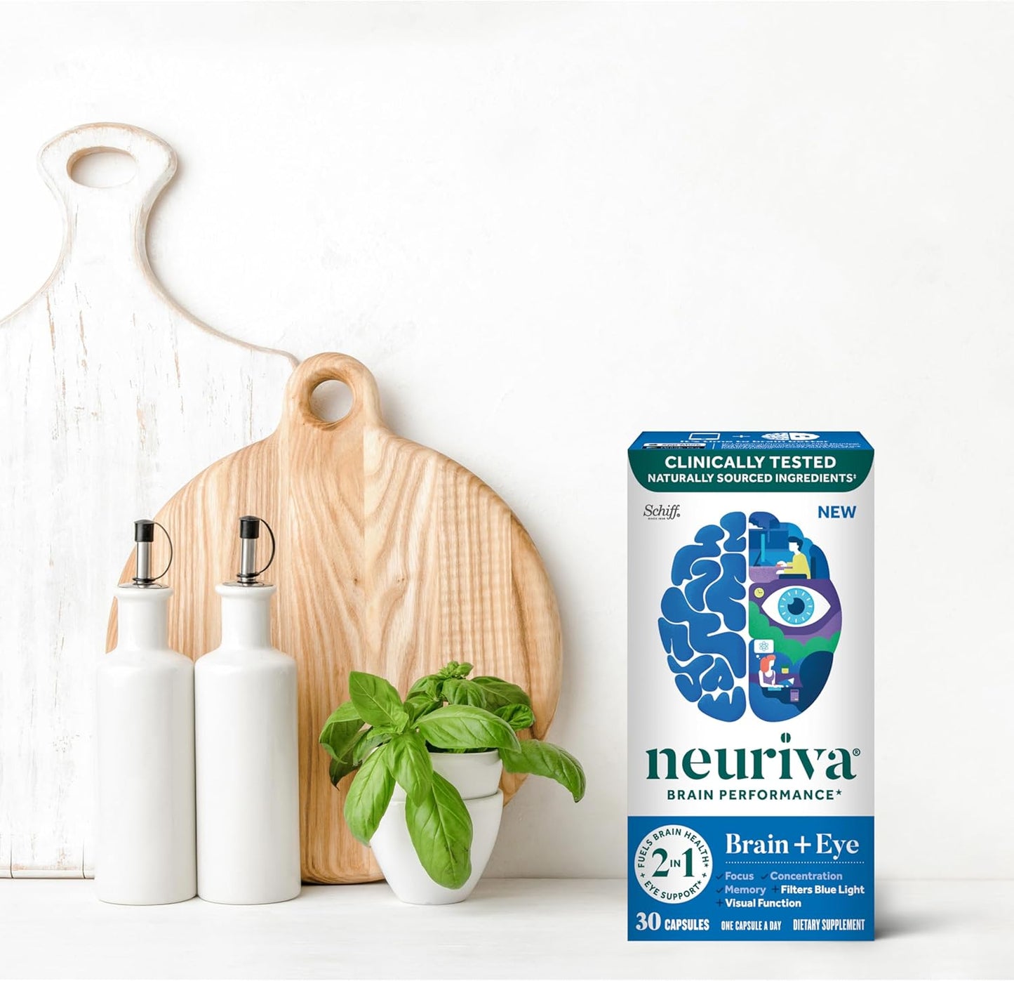 Neuriva Brain and Eye Supplement with Lutein, Vitamins, and Zinc for Memory, Focus, and Eye Health - 30ct Capsules - Espot.com.au