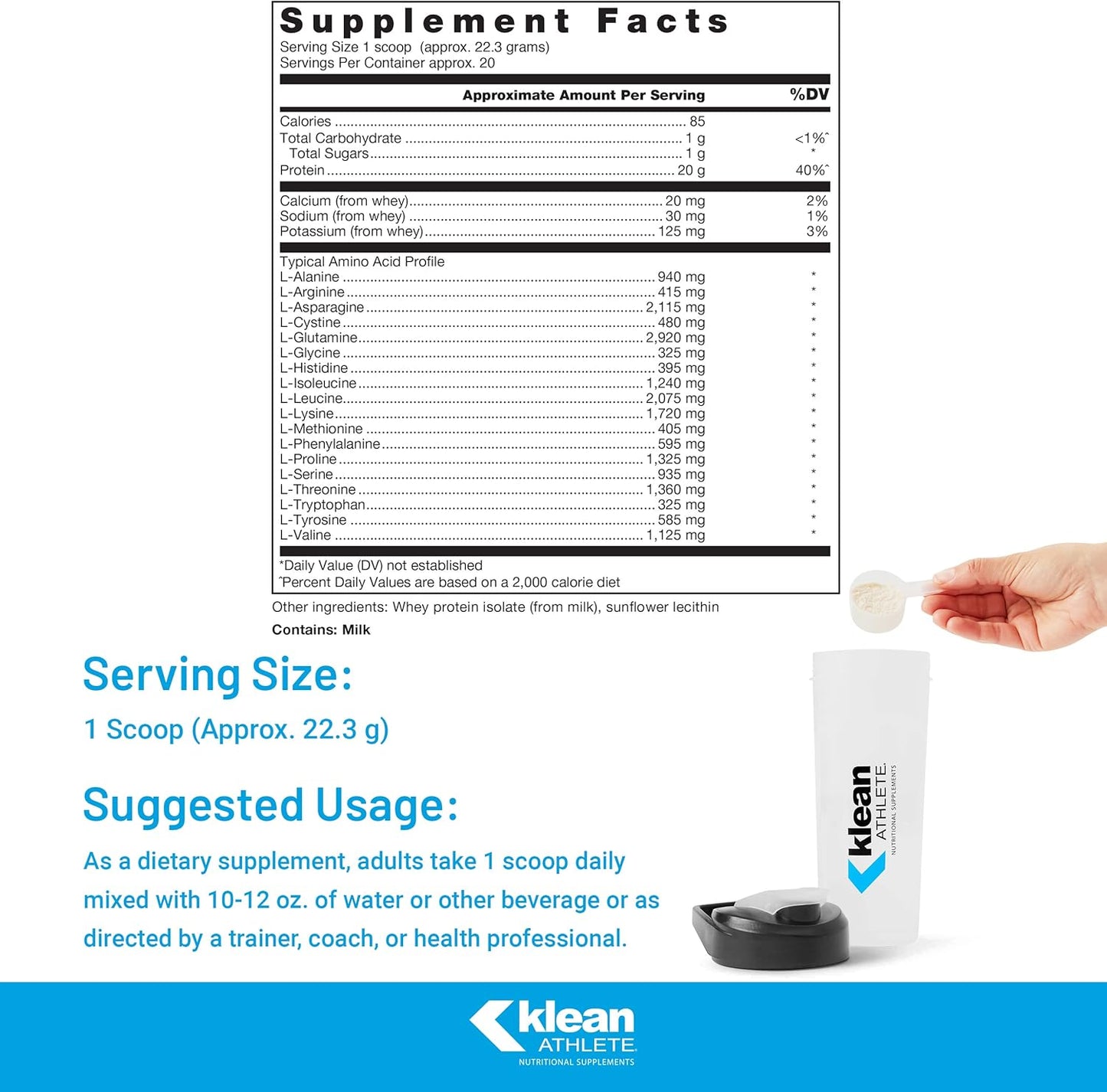 nsf-certified-klean-isolate-whey-protein---20-servings-unflavored---supports-muscle-integrity-amino-acids---daily-protein-intake-2