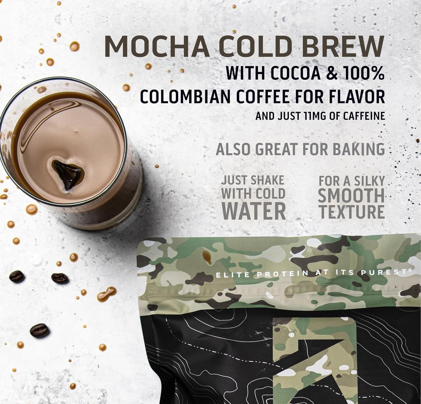 Premium 100% Whey Protein Powder - Post Workout Isolate, Zero Artificial Ingredients, Gluten Free, Military Exclusive, Mocha Cold Brew Flavor - Espot.com.au